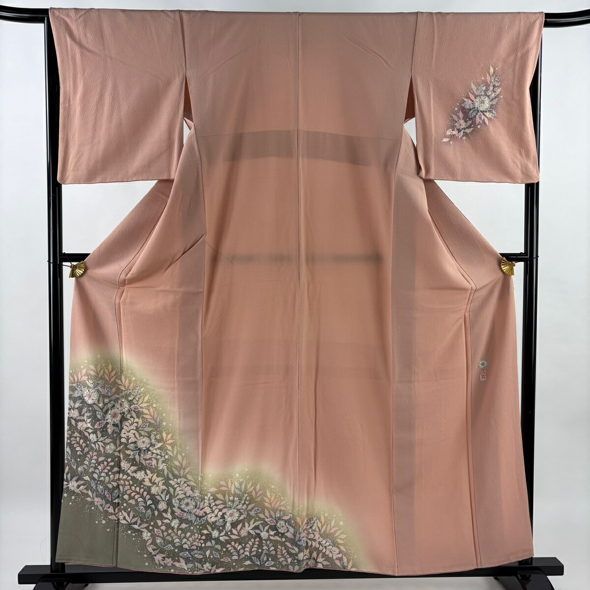 【美品】 付下げ 身丈157cm 裄丈66.5cm M 袷 翠山工房 やまと 落款あり 辻が花 ぼかし ピンク 正絹 名品 【中古】 12,166円