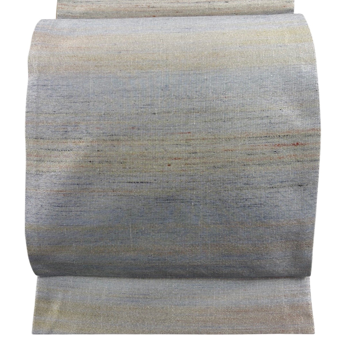 【美品】 袋帯 秀品 霞 箔 灰白 全通 正絹 【中古】