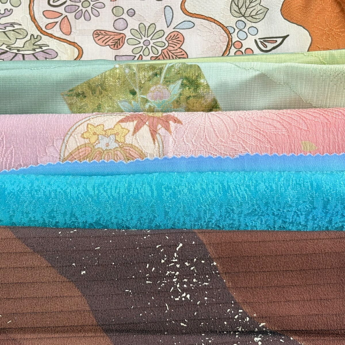 帯揚げ 優品 帯揚げ5枚セット 水色 正絹 和装小物 【中古】