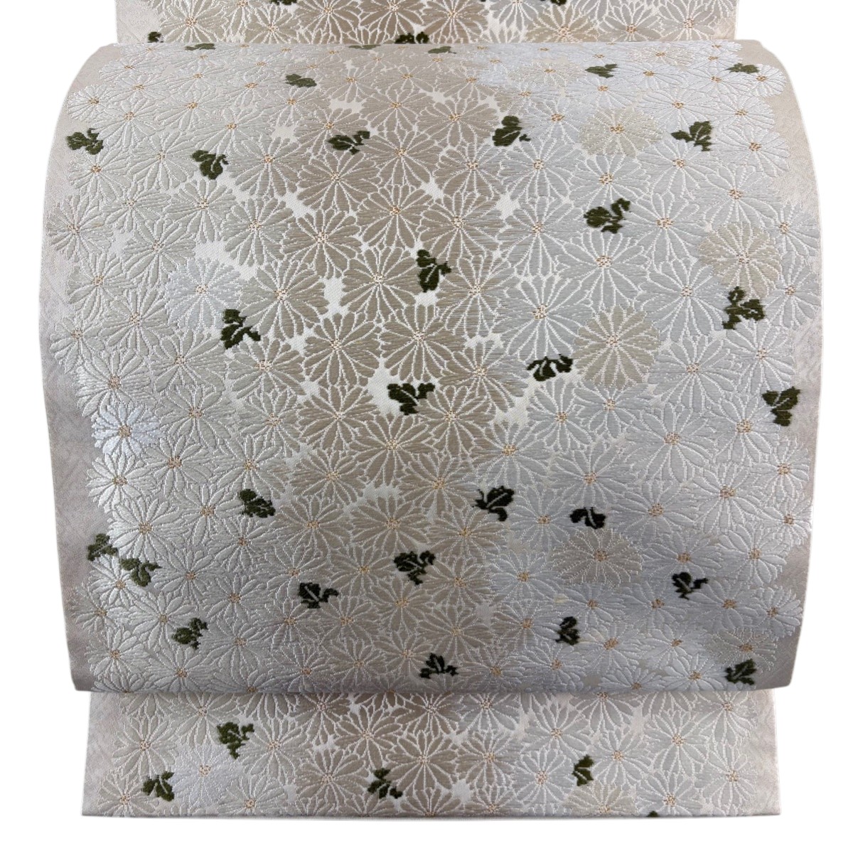 【美品】 袋帯 逸品 菊 唐織 金糸 クリーム 六通 正絹 【中古】 24,674円