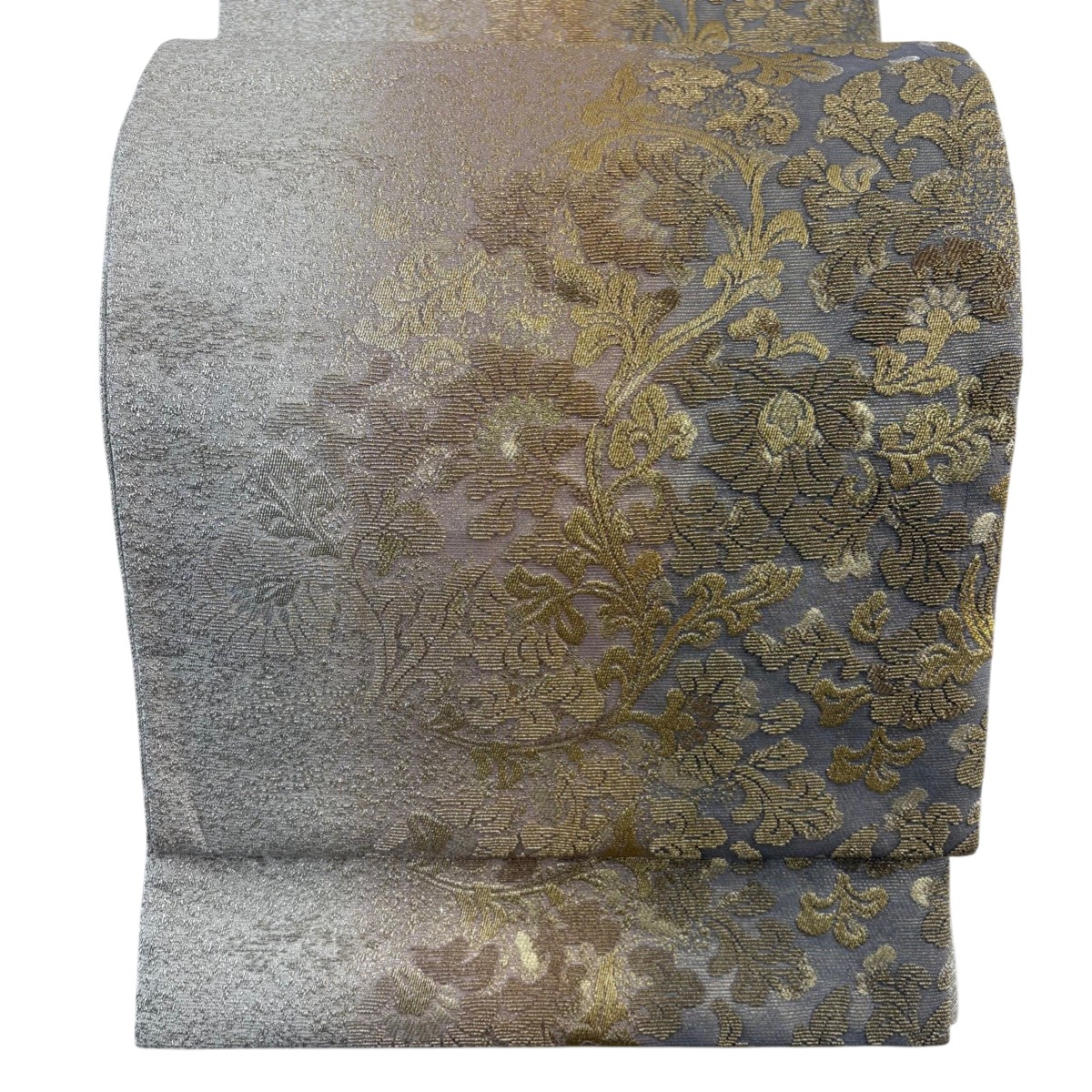 【美品】 袋帯 名品 草花 金銀糸 金色 六通 正絹 【中古】