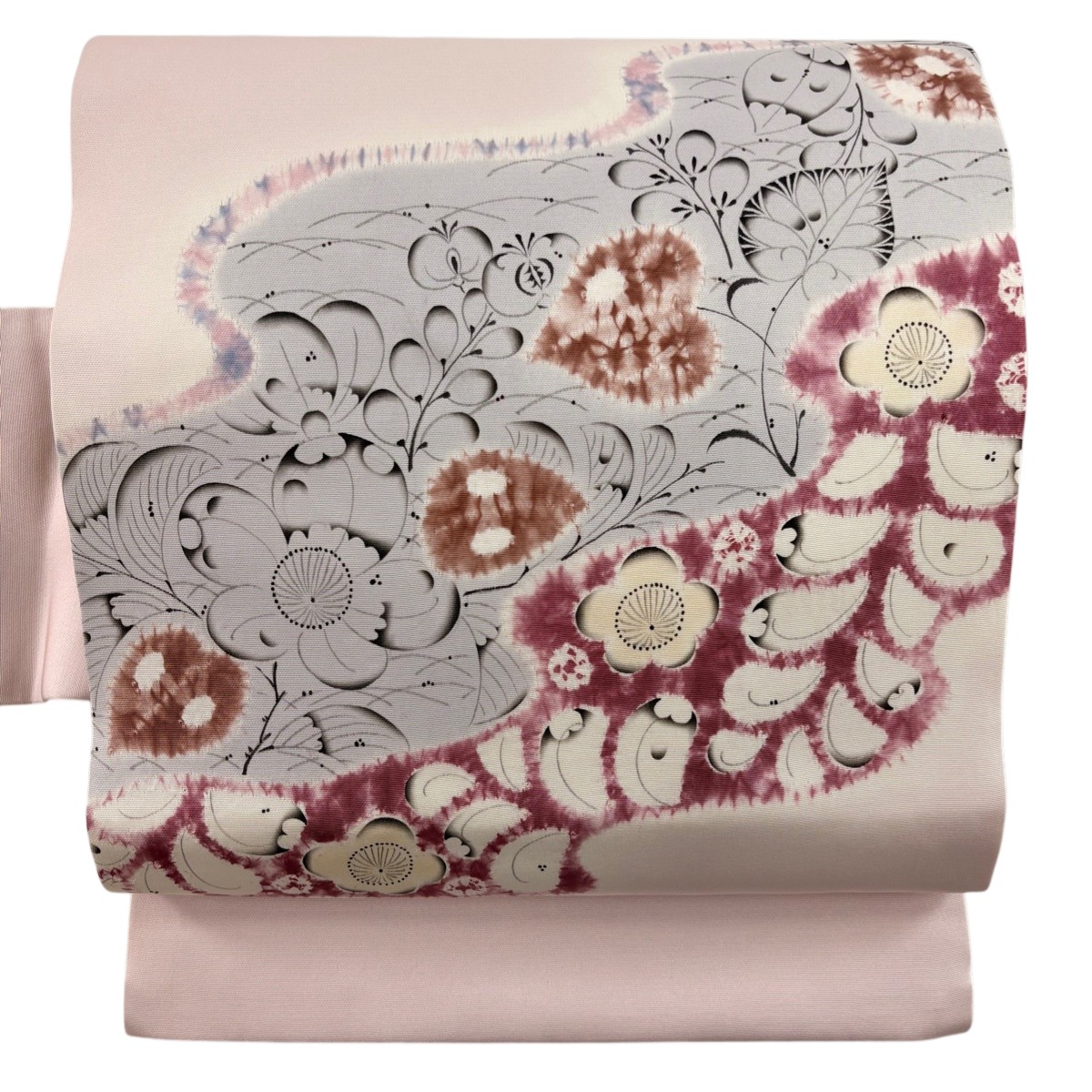 名古屋帯 逸品 福村廣利 落款あり 辻が花 薄ピンク 正絹 【中古】 msp29 15,222円