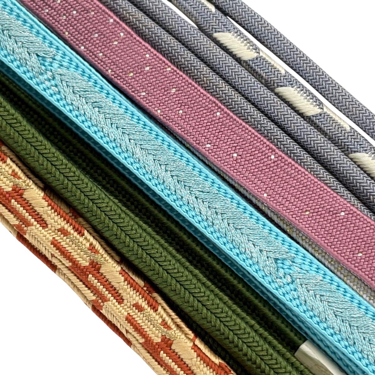 帯締め 優品 帯締め5本セット 水色 正絹 和装小物 【中古】