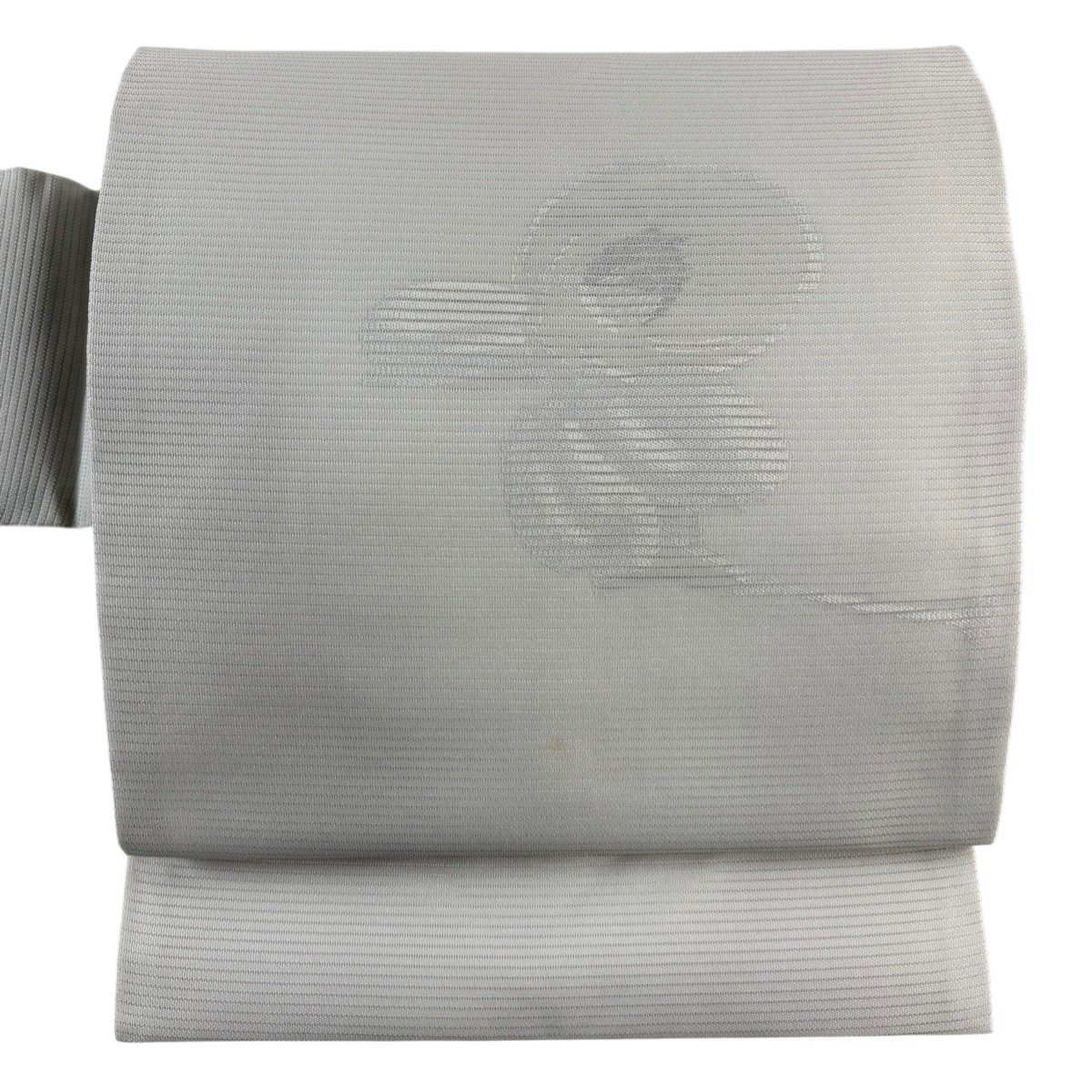 名古屋帯 秀品 夏帯 絽 椿 灰色 正絹 【中古】