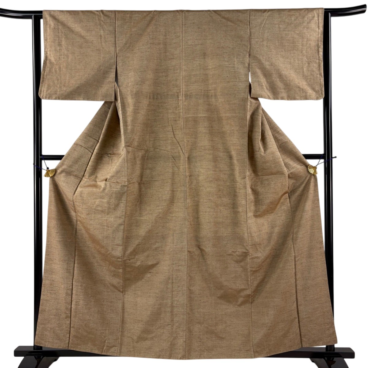 【美品】 紬 身丈160cm 裄丈63cm S 袷 茶色 正絹 秀品 【中古】 msp30