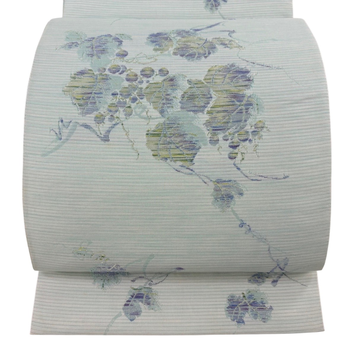 【美品】 袋帯 秀品 夏帯 絽 葡萄 薄緑 六通 正絹 【中古】