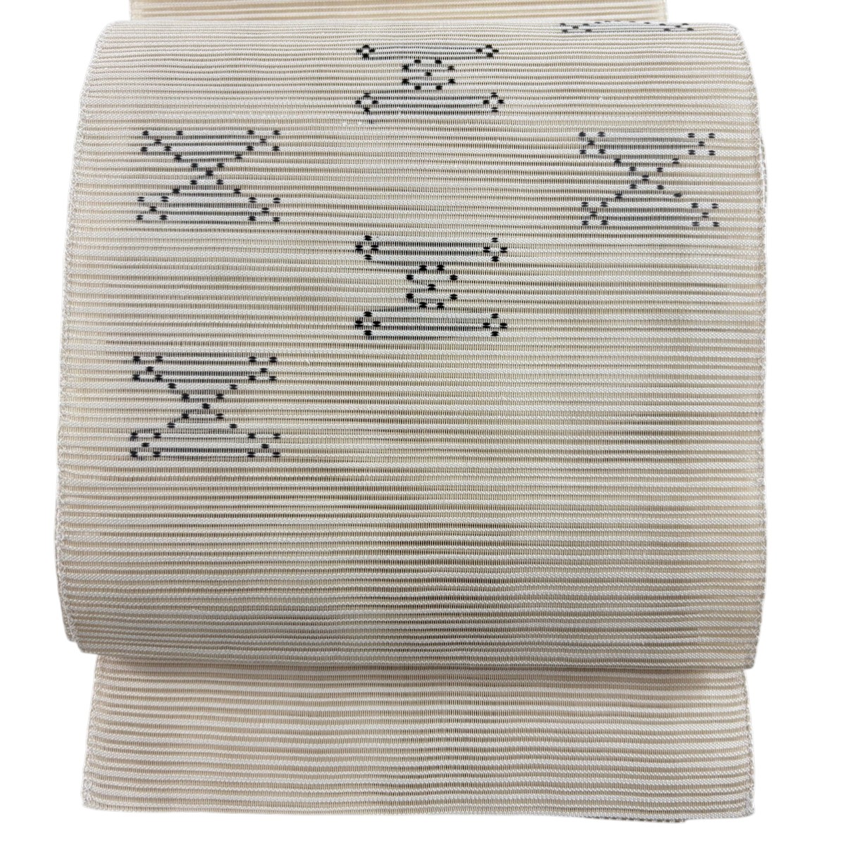 【美品】 名古屋帯 秀品 夏帯 絽 八寸名古屋帯 松葉仕立て 幾何学 ベージュ 正絹 【中古】