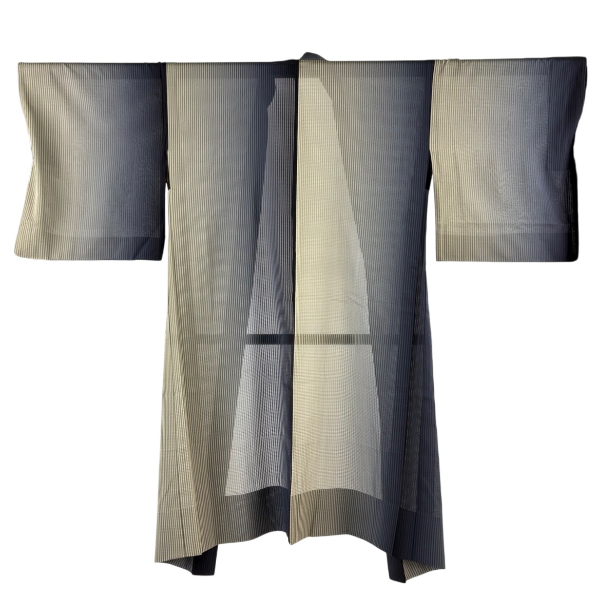 【美品】 羽織 身丈116.5cm 裄丈67cm M やまと 縞 紺色 正絹 逸品 【中古】