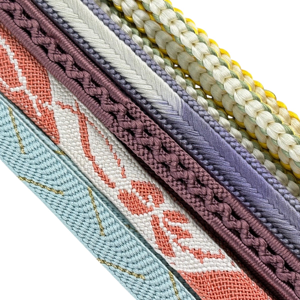 帯締め 優品 帯締め5本セット 水色 正絹 和装小物 【中古】