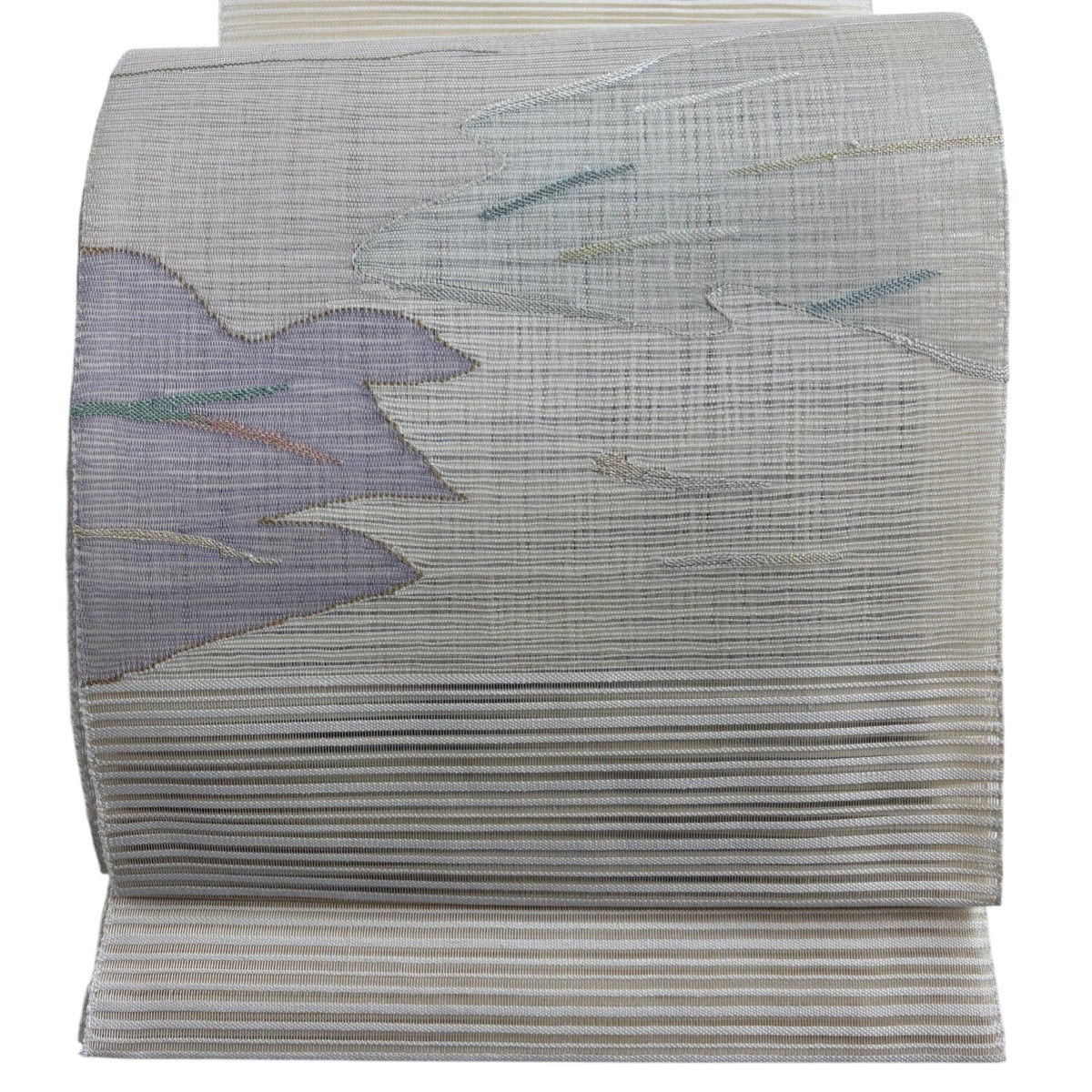 【美品】 名古屋帯 秀品 夏帯 八寸名古屋帯 絽 霞 金糸 ベージュ 正絹 【中古】