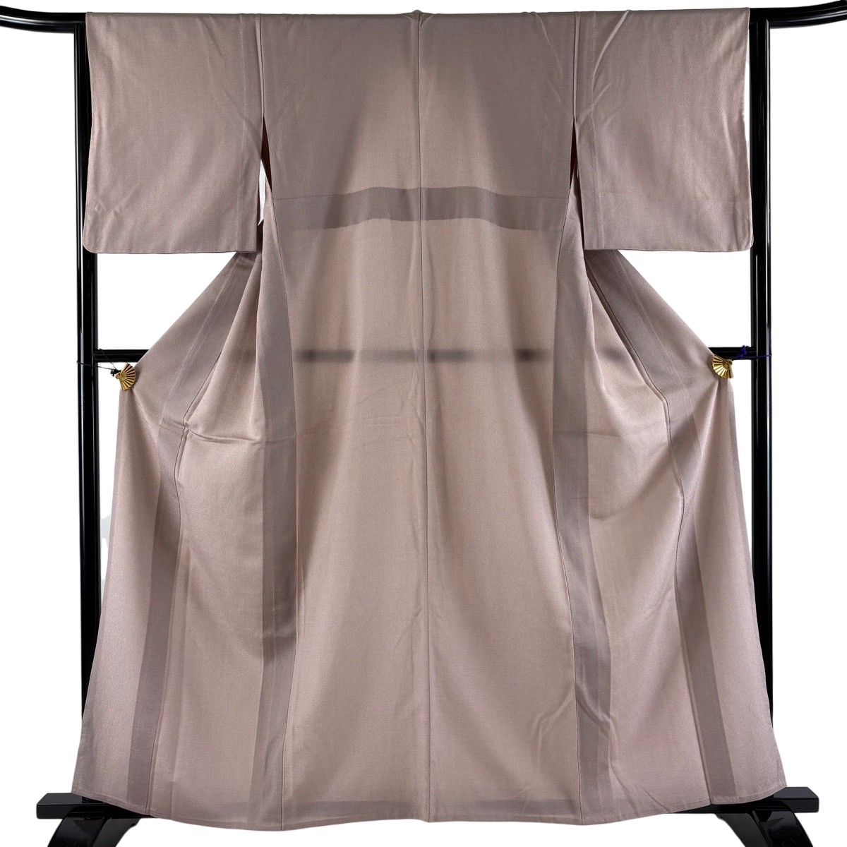 紬 身丈161cm 裄丈63.5cm S 単衣 薄ピンク 正絹 秀品 【中古】