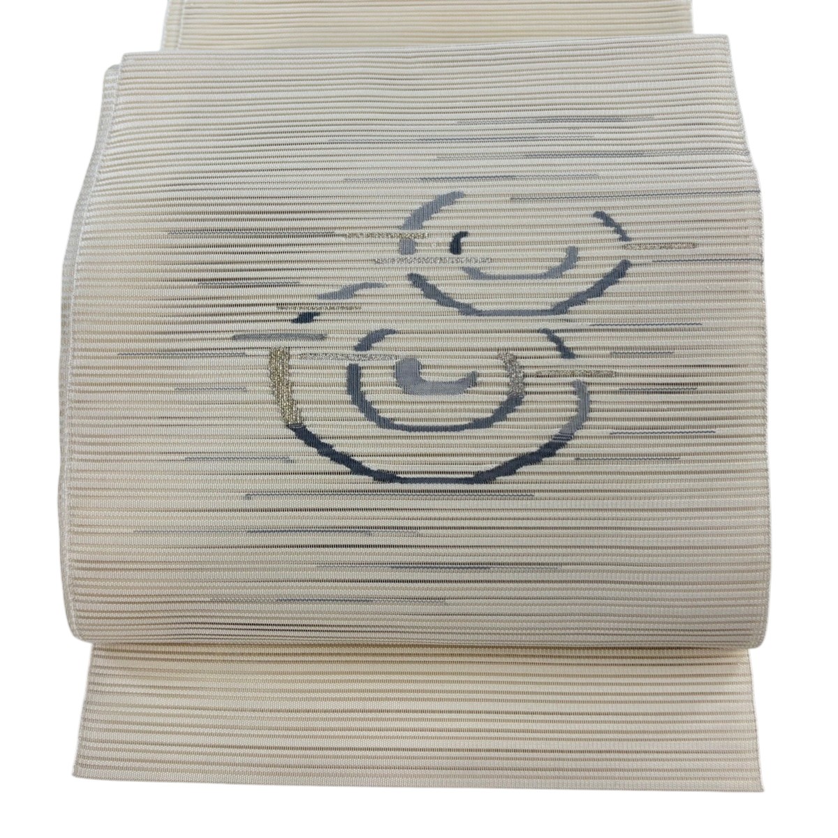 【美品】 名古屋帯 秀品 夏帯 絽 八寸名古屋帯 松葉仕立て 水面 金銀糸 クリーム 正絹 【中古】