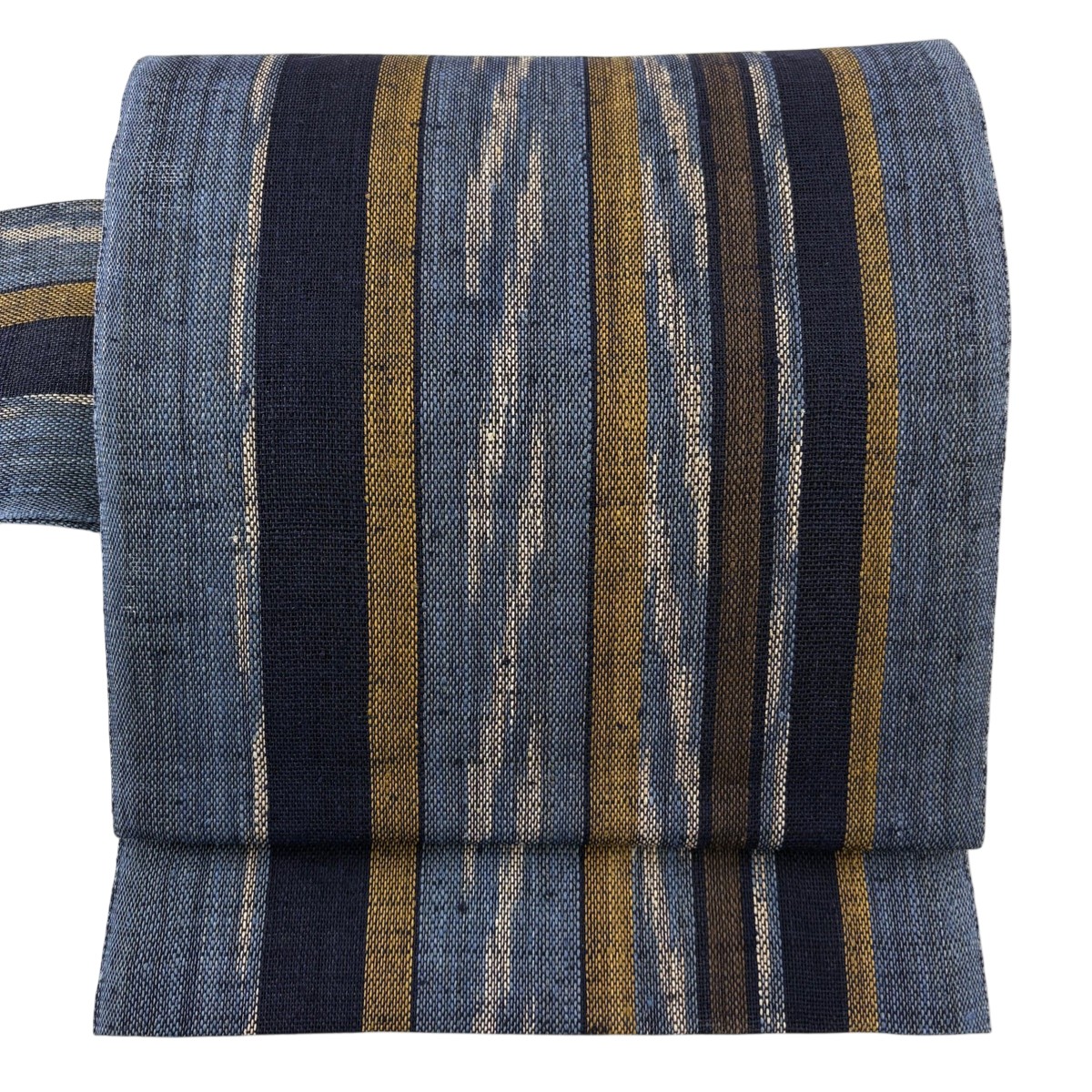 【美品】 名古屋帯 名品 夏帯 縞 幾何学模様 青灰色 正絹 【中古】 15,696円
