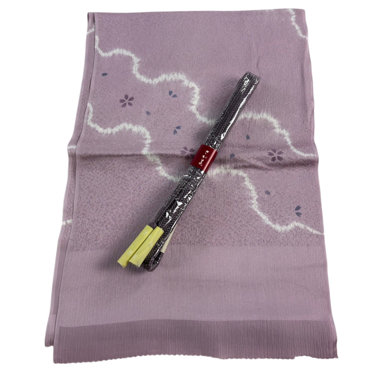 【美品】 和装セット 優品 帯締め帯揚げ2点セット 薄紫 正絹 和装小物 【中古】