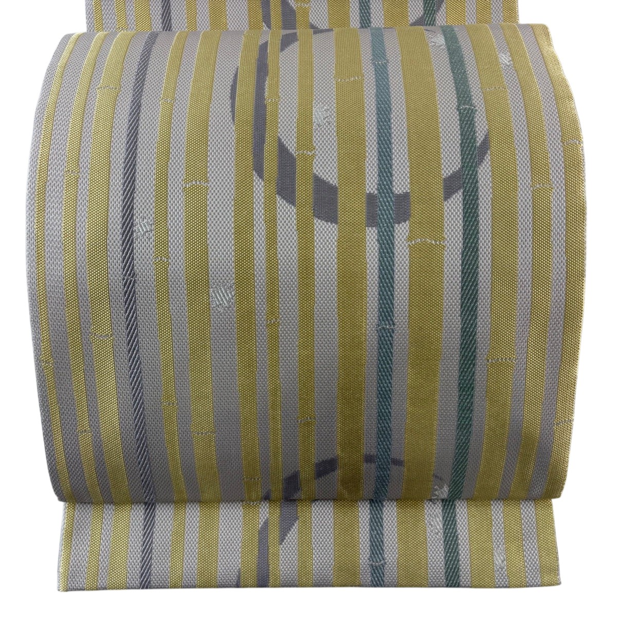 【美品】 袋帯 名品 竹 星 灰紫 六通 正絹 【中古】