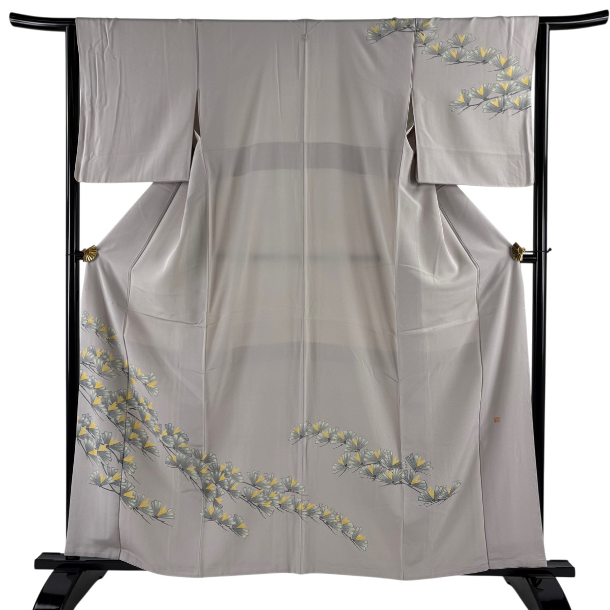 訪問着 身丈160cm 裄丈63.5cm S 袷 落款あり 松 薄紫 正絹 秀品 一つ紋 【中古】