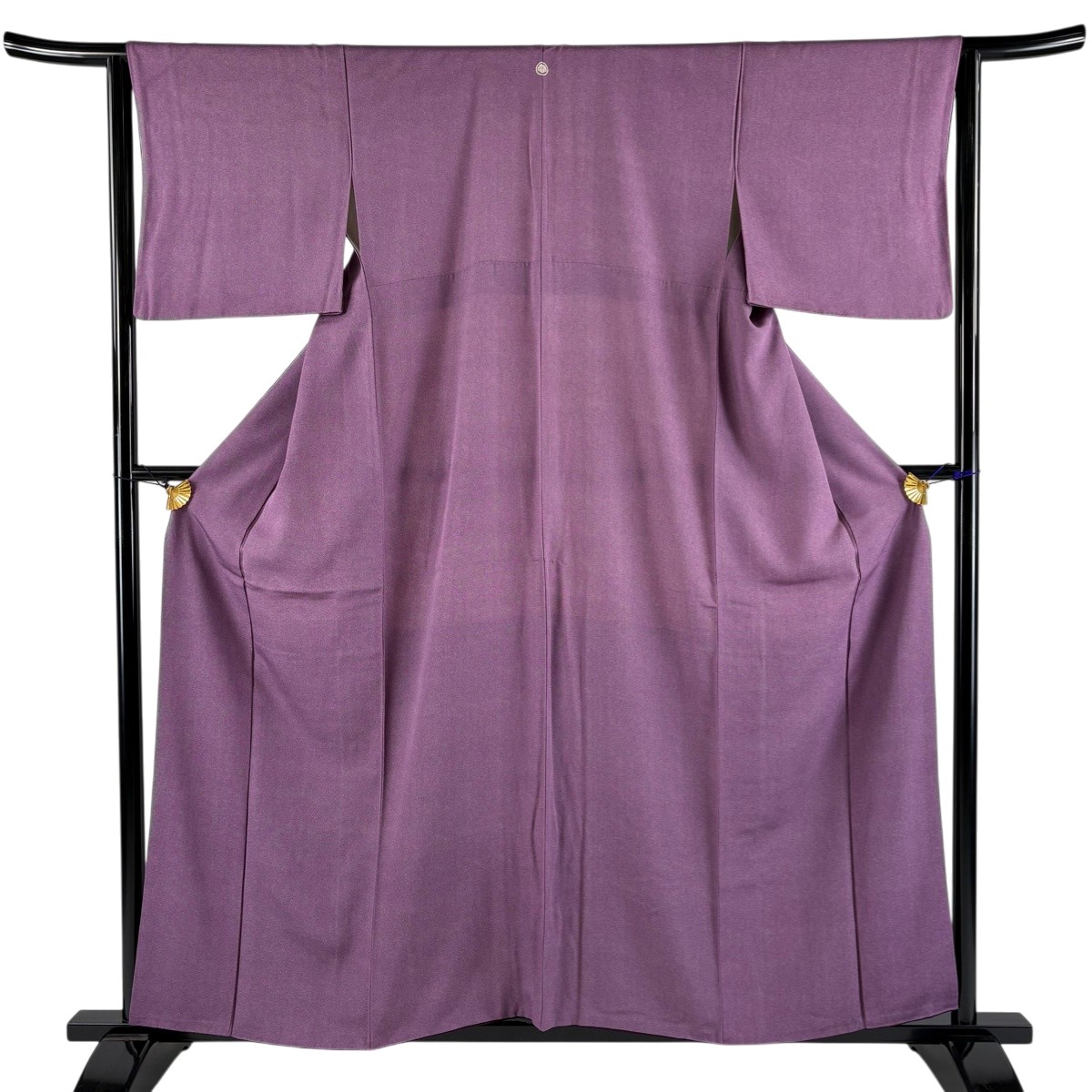 【美品】 江戸小紋 身丈158cm 裄丈65cm M 袷 鮫 紫 正絹 秀品 一つ紋 【中古】