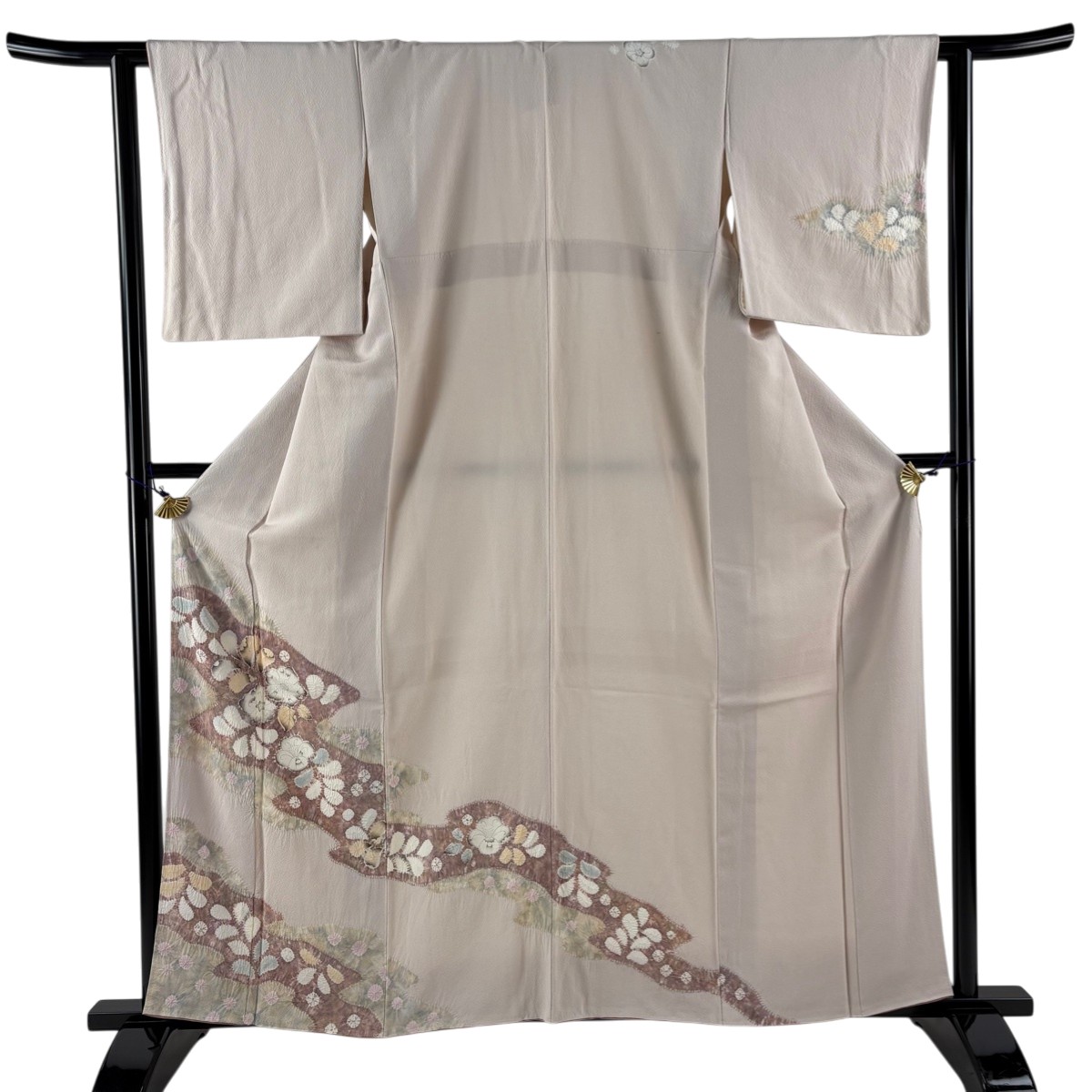 付下げ 身丈159cm 裄丈62cm S 袷 辻が花 霞 ぼかし 薄小豆 正絹 秀品 【中古】