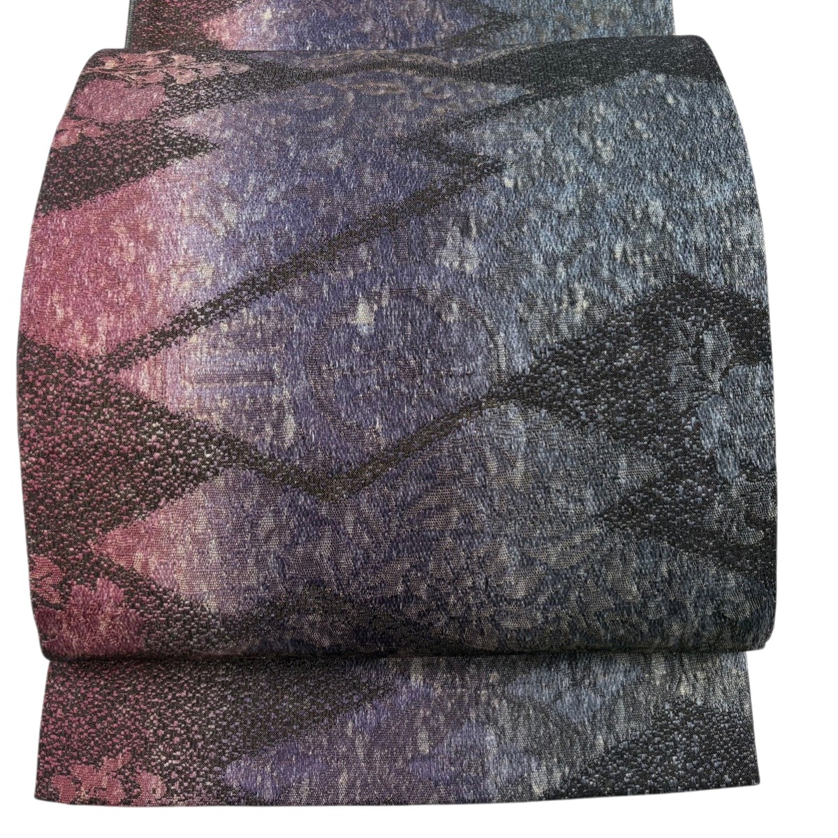 【美品】 袋帯 秀品 草花 幾何学 箔 金糸 焦茶色 六通 正絹 【中古】 6,248円