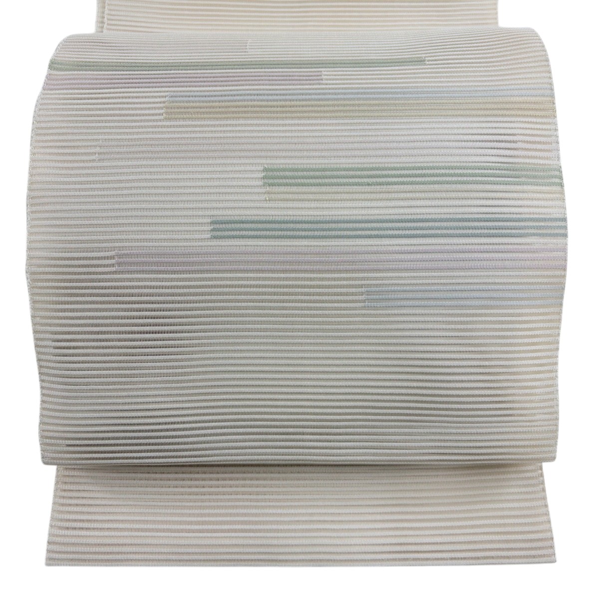 【美品】 名古屋帯 秀品 夏帯 絽 八寸名古屋帯 松葉仕立て 縞 クリーム 正絹 【中古】