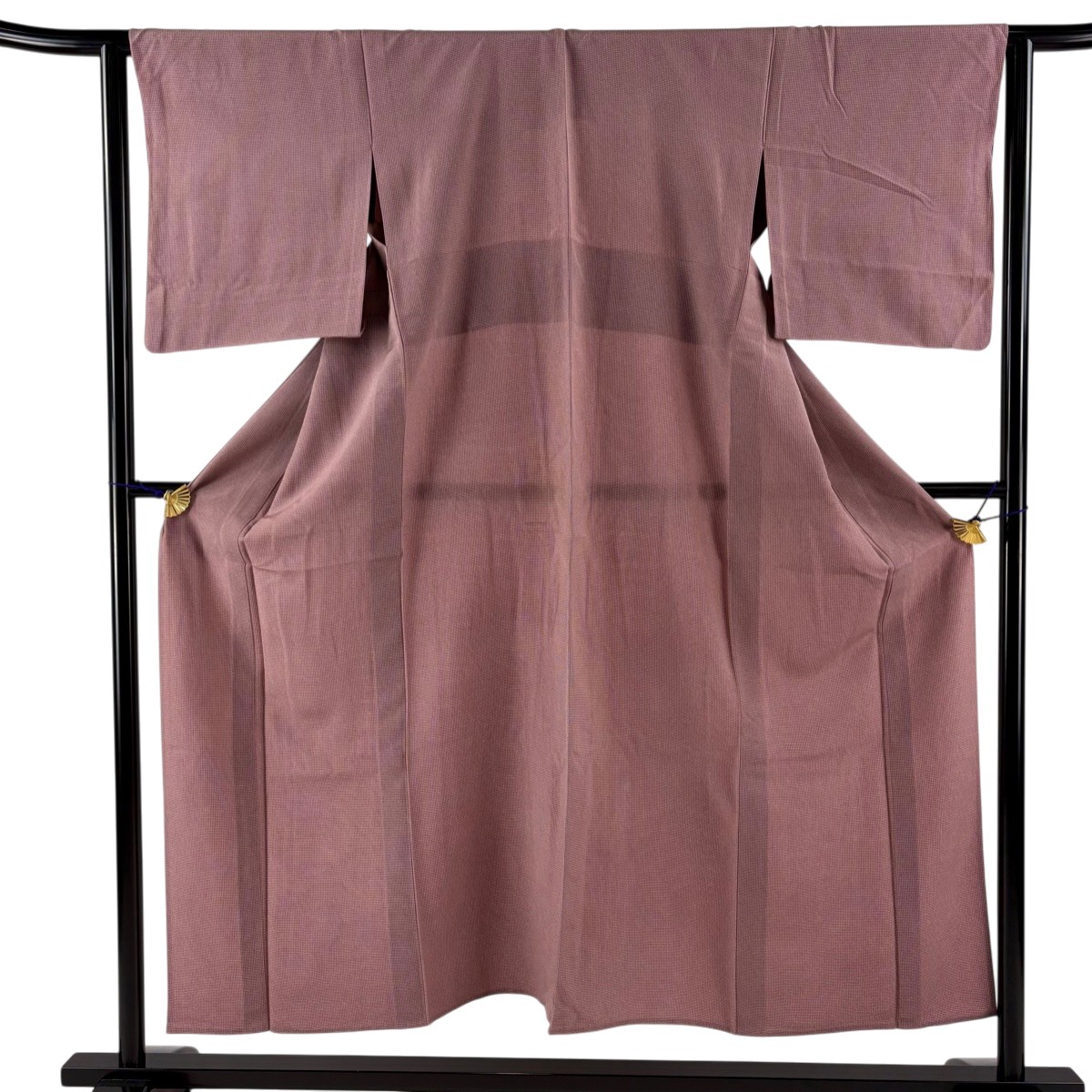 江戸小紋 身丈152.5cm 裄丈63.5cm S 単衣 角通し えんじ色 正絹 秀品 【中古】