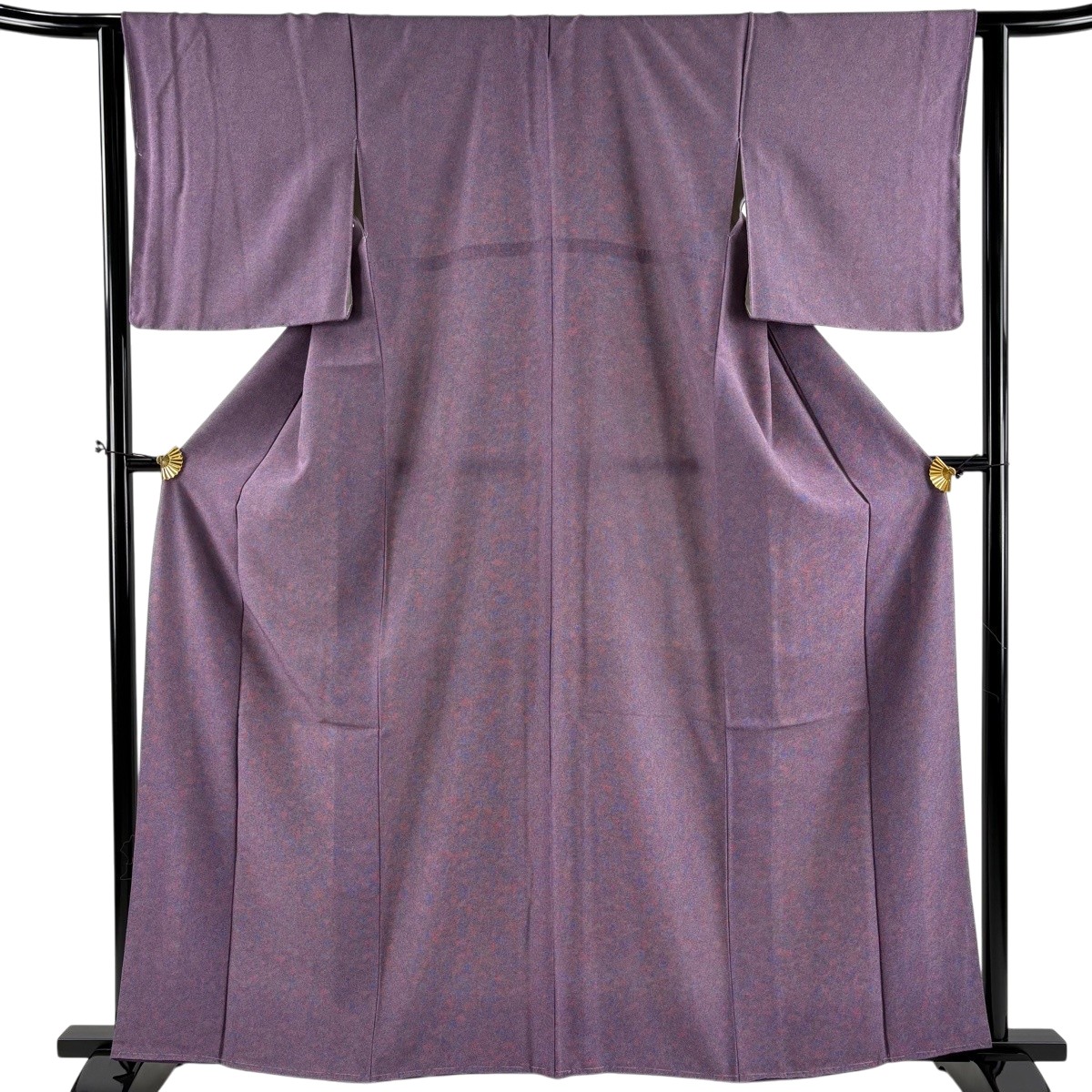 【美品】 江戸小紋 身丈162cm 裄丈63.5cm S 袷 鮫 紫 正絹 秀品 【中古】
