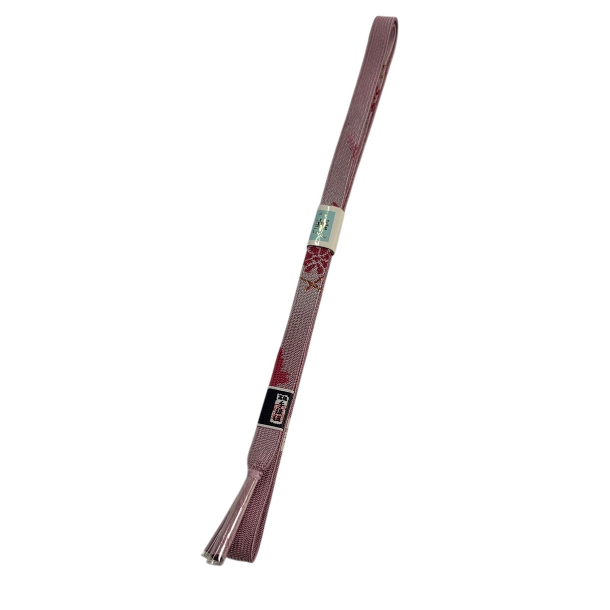 【美品】 帯締め 優品 フォーマル 花 金糸 薄ピンク 正絹 和装小物 【中古】