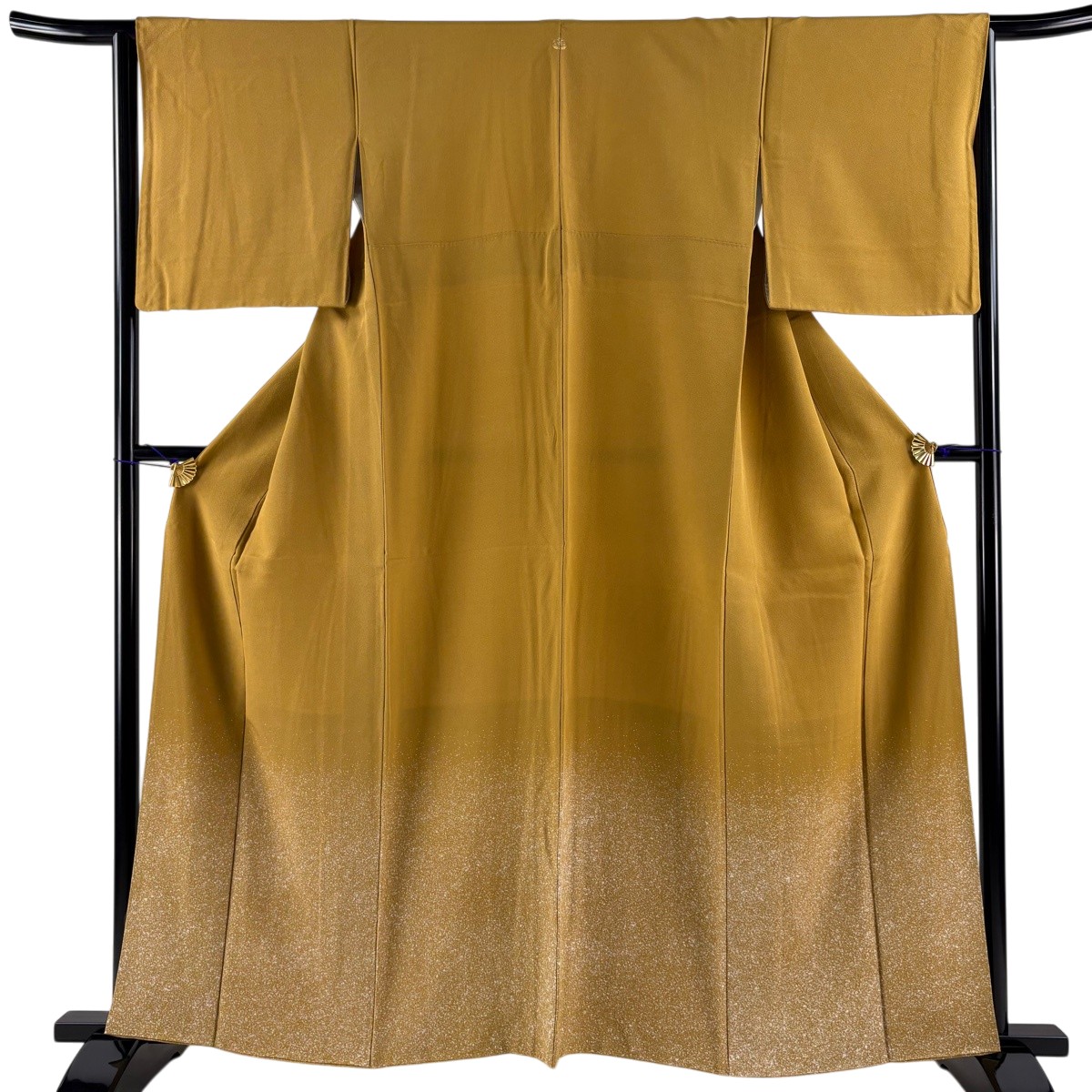 【美品】 付下げ 身丈160.5cm 裄丈64.5cm M 袷 幾何学 黄土色 正絹 秀品 一つ紋 【中古】