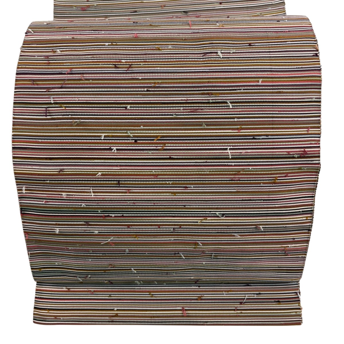 【美品】 名古屋帯 秀品 八寸名古屋帯 縞 茶色 正絹 【中古】