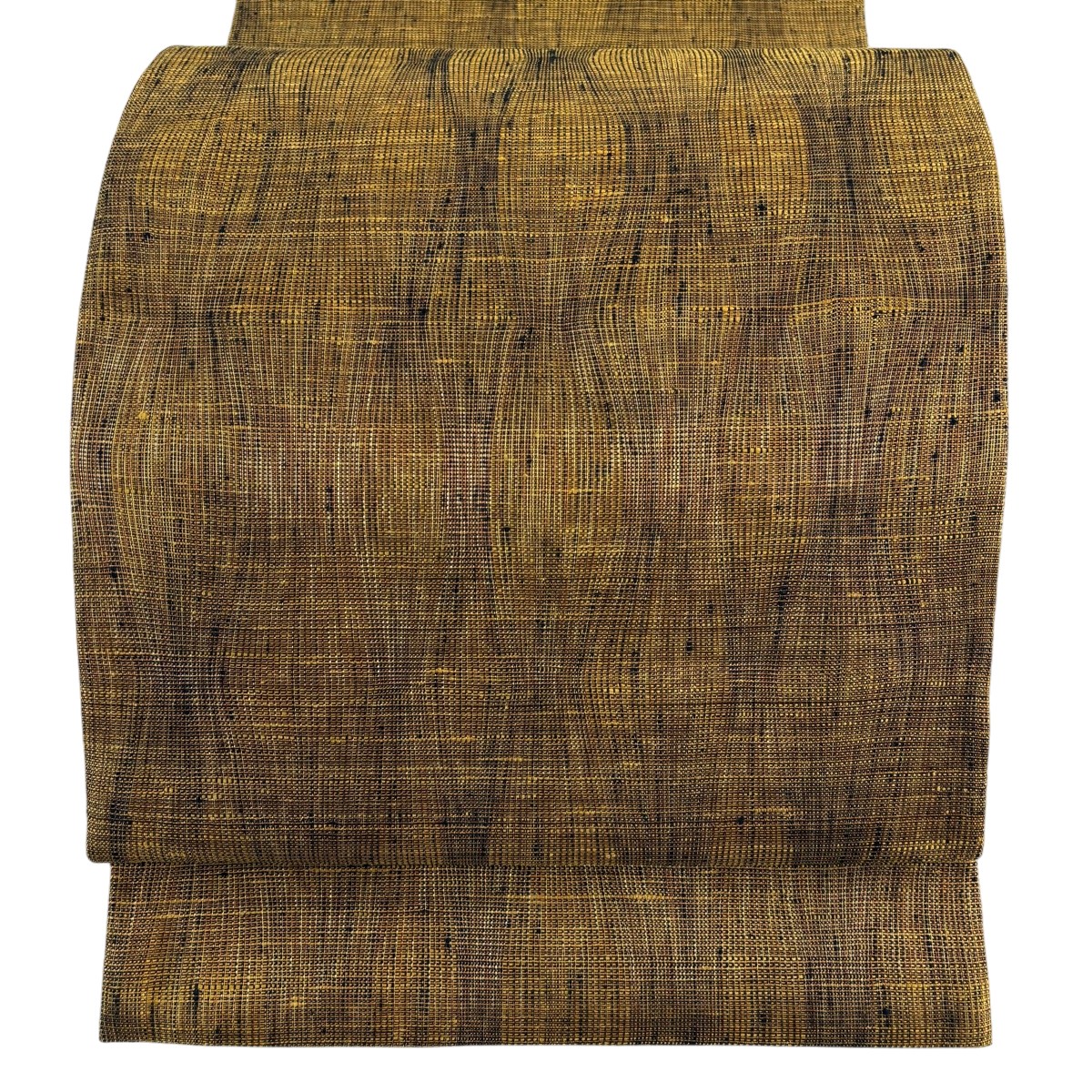 【美品】 袋帯 名品 立涌 黄土色 全通 正絹 【中古】