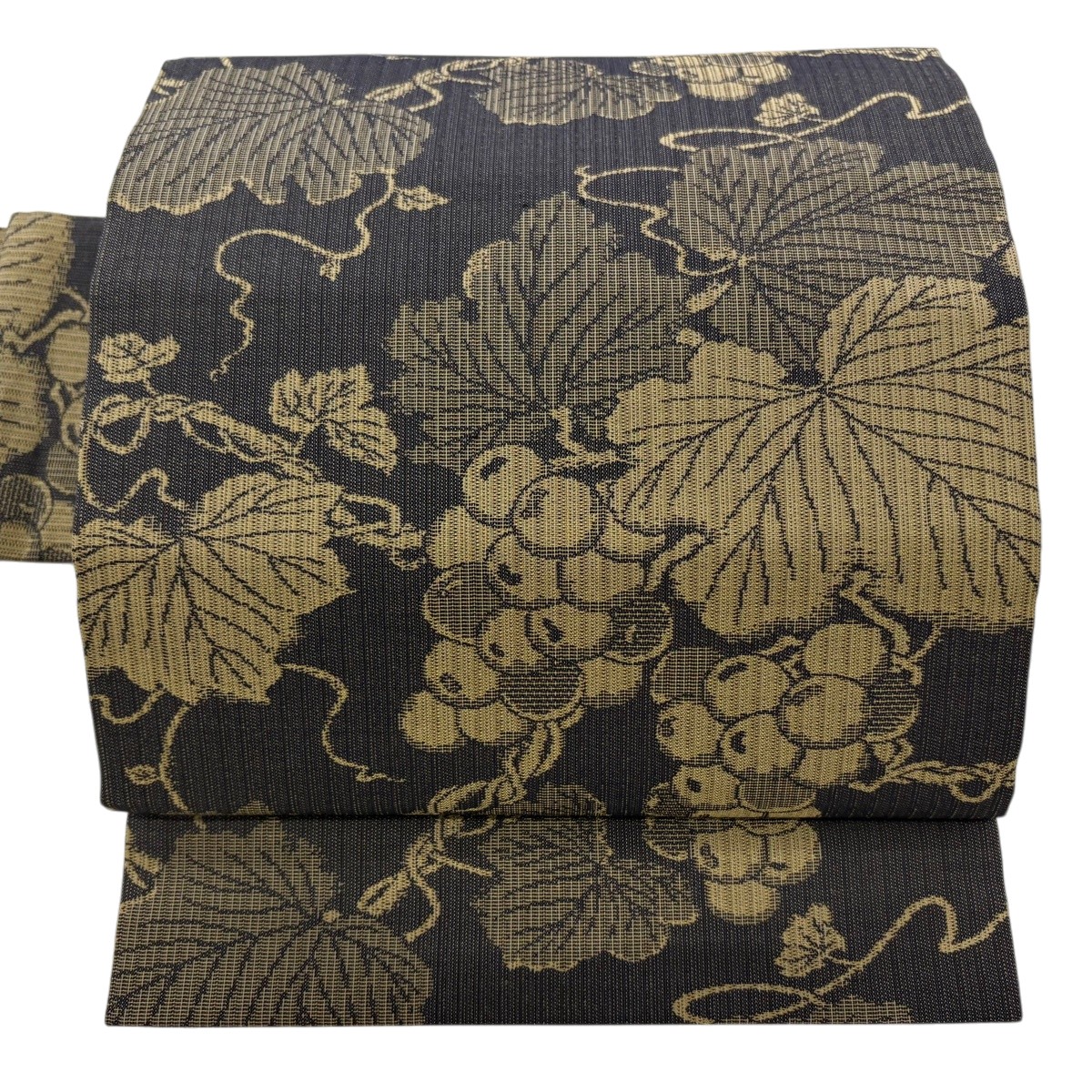【美品】 名古屋帯 名品 葡萄 墨色 正絹 【中古】