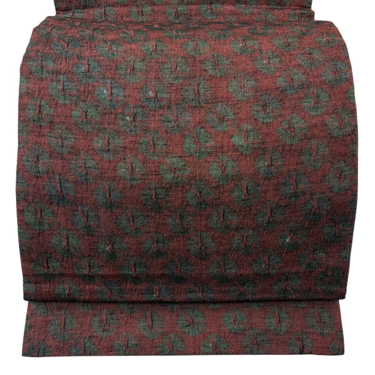 【美品】 袋帯 秀品 幾何学模様 絞り 赤茶 全通 正絹 【中古】 6,424円
