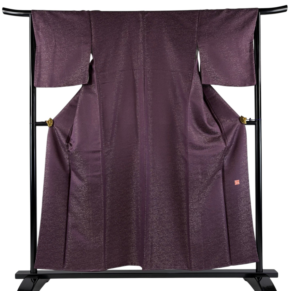 【美品】 色無地 身たけ155.5糎 裄丈65.5糎 M 袷 二代目 久保田一竹 辻が花 名書きあり 金通し 紫 正絹 珠玉 【中古】