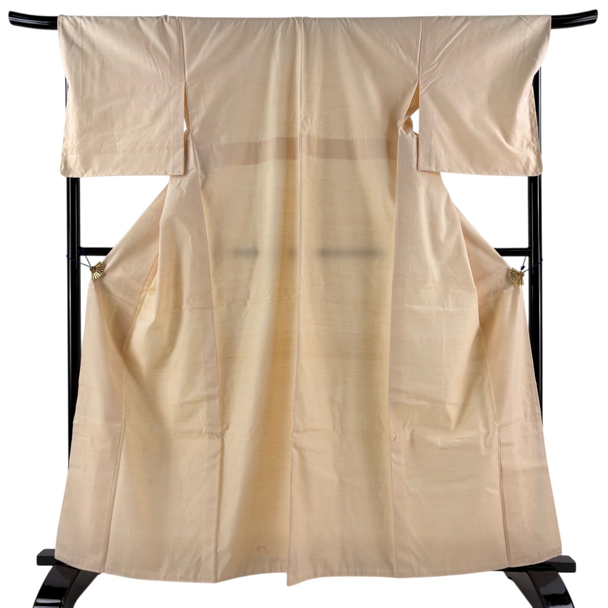 【美品】 結城紬 身の丈162糎 裄丈70糎 L 袷 やまと 証紙あり 薄オレンジ色 正絹 珠玉 【中古】 msp30