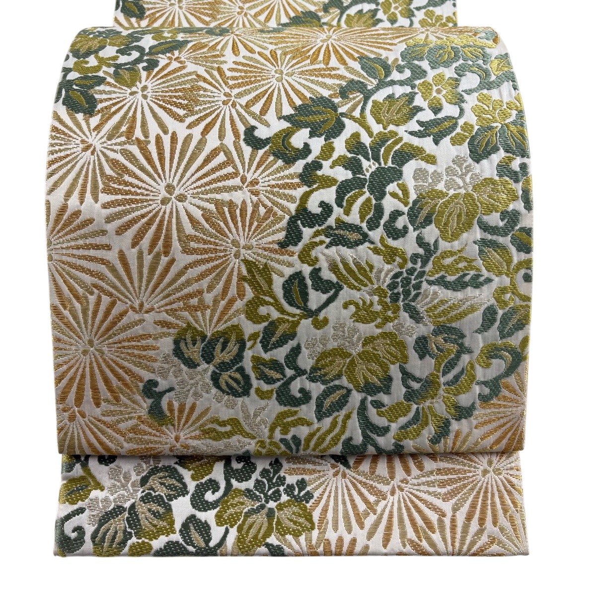 【美品】 袋帯 珠玉 顕花植物 唐織 金糸 皮膚軟化剤 六通 正絹 【中古】 msp29