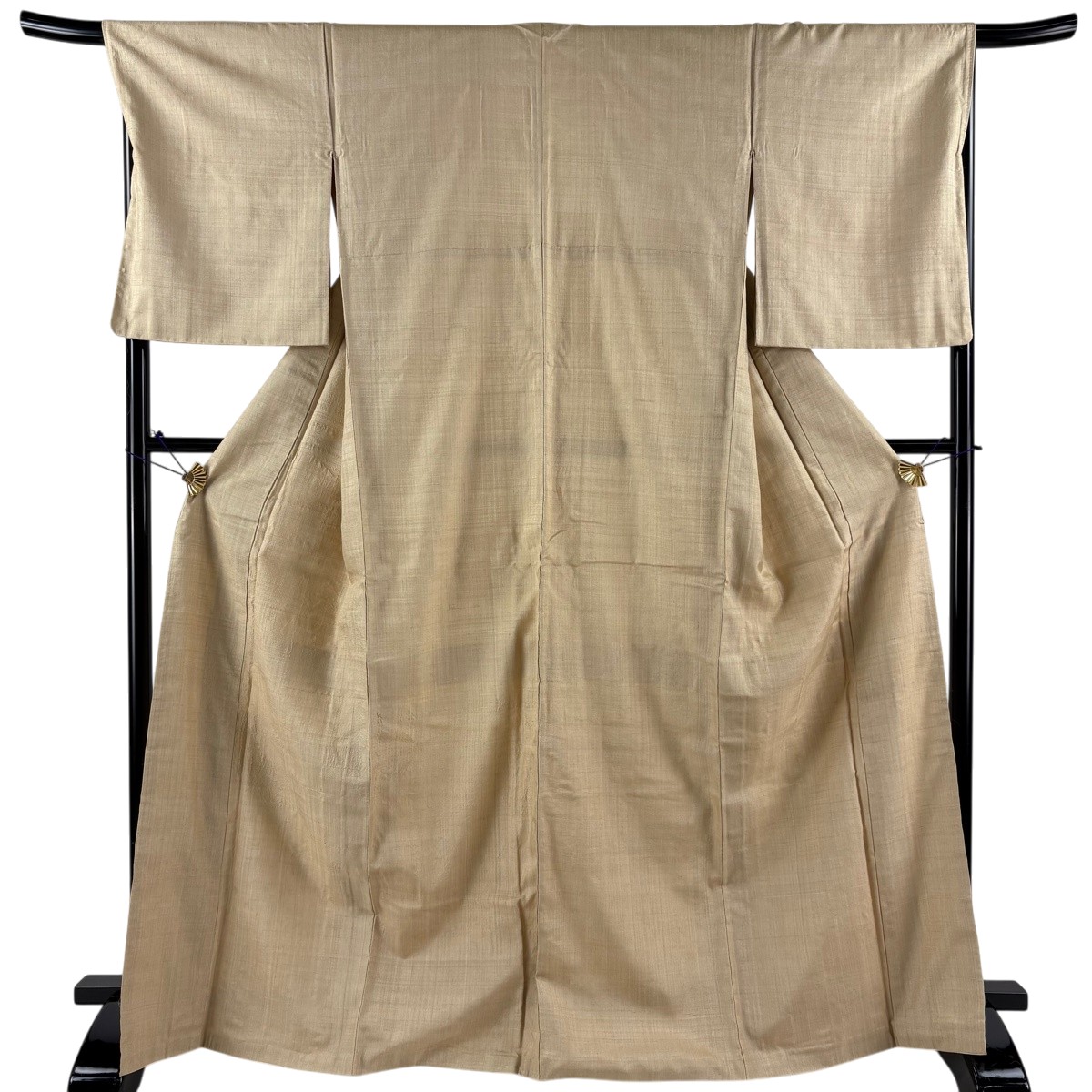 【美品】 紬 身たけ169.5糎 裄丈67.5糎 L 袷 ますいわ屋 ベージュ 正絹 珠玉 【中古】 msp29
