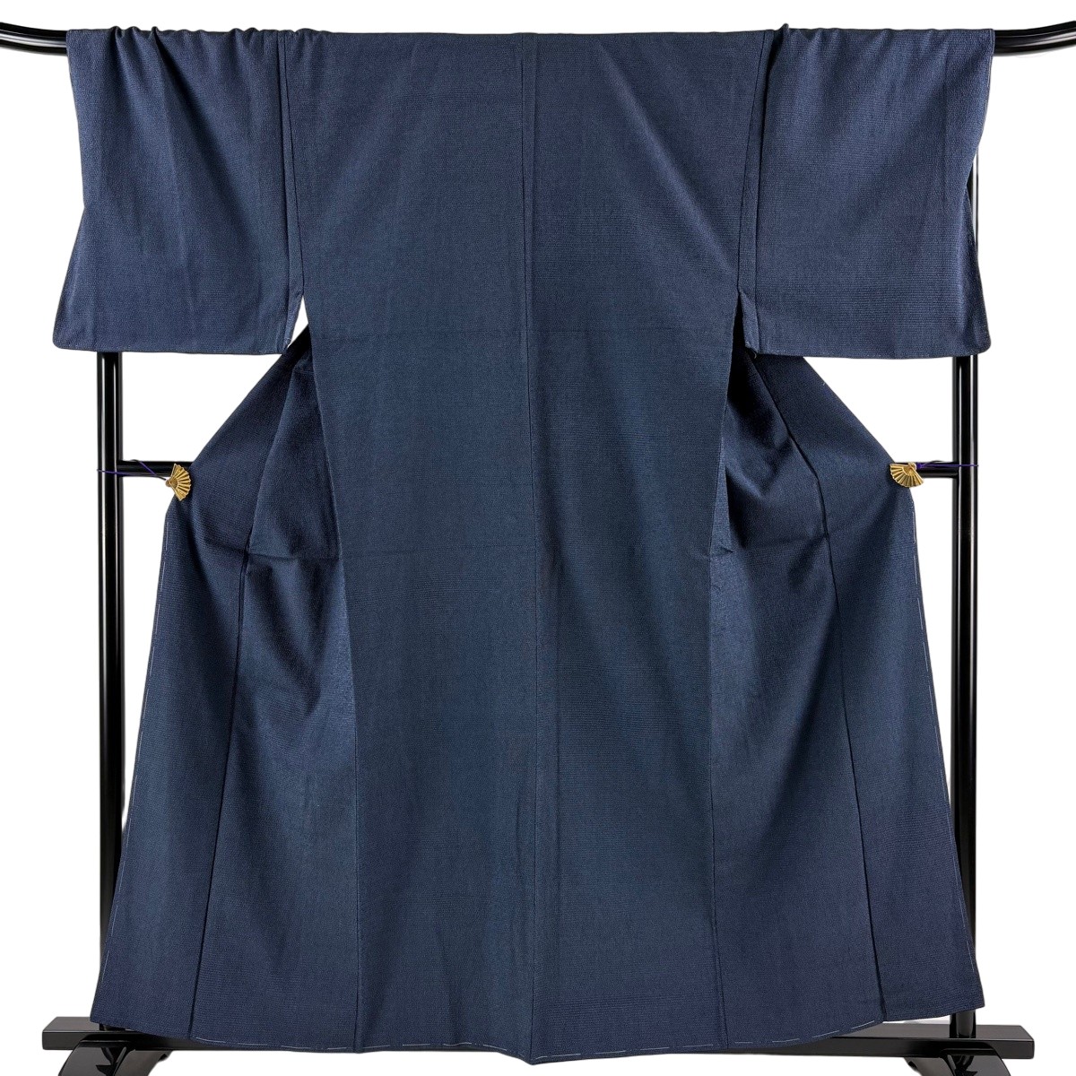 【美品】 男お召しもの 身たけ158.5糎 裄丈73.5糎 L 袷 合奏団 本塩沢 お召しもの地 証紙あり 亀甲絣 藍色 正絹 珠玉 【中古】