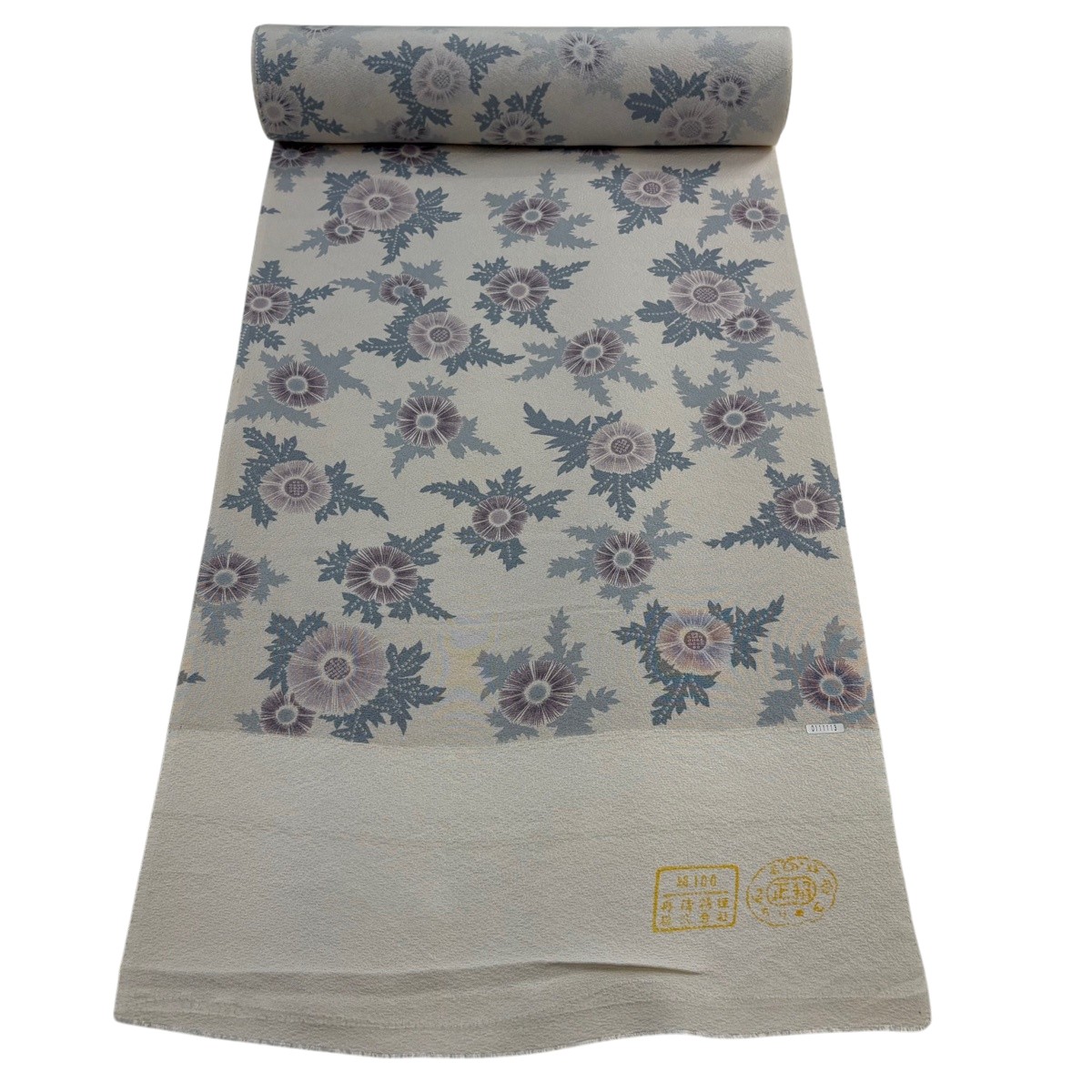 布切れ 秀品 小紋 顕花植物 薄アズキ 正絹 【中古】