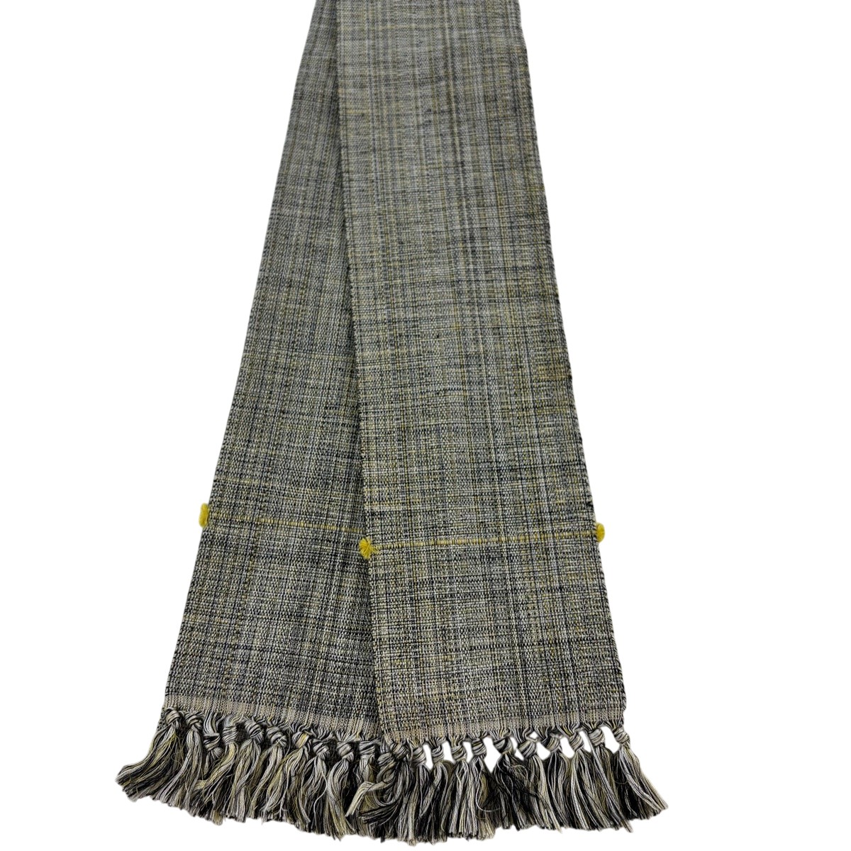 【美品】角帯 優品 縞 黒灰 正絹 【中古】