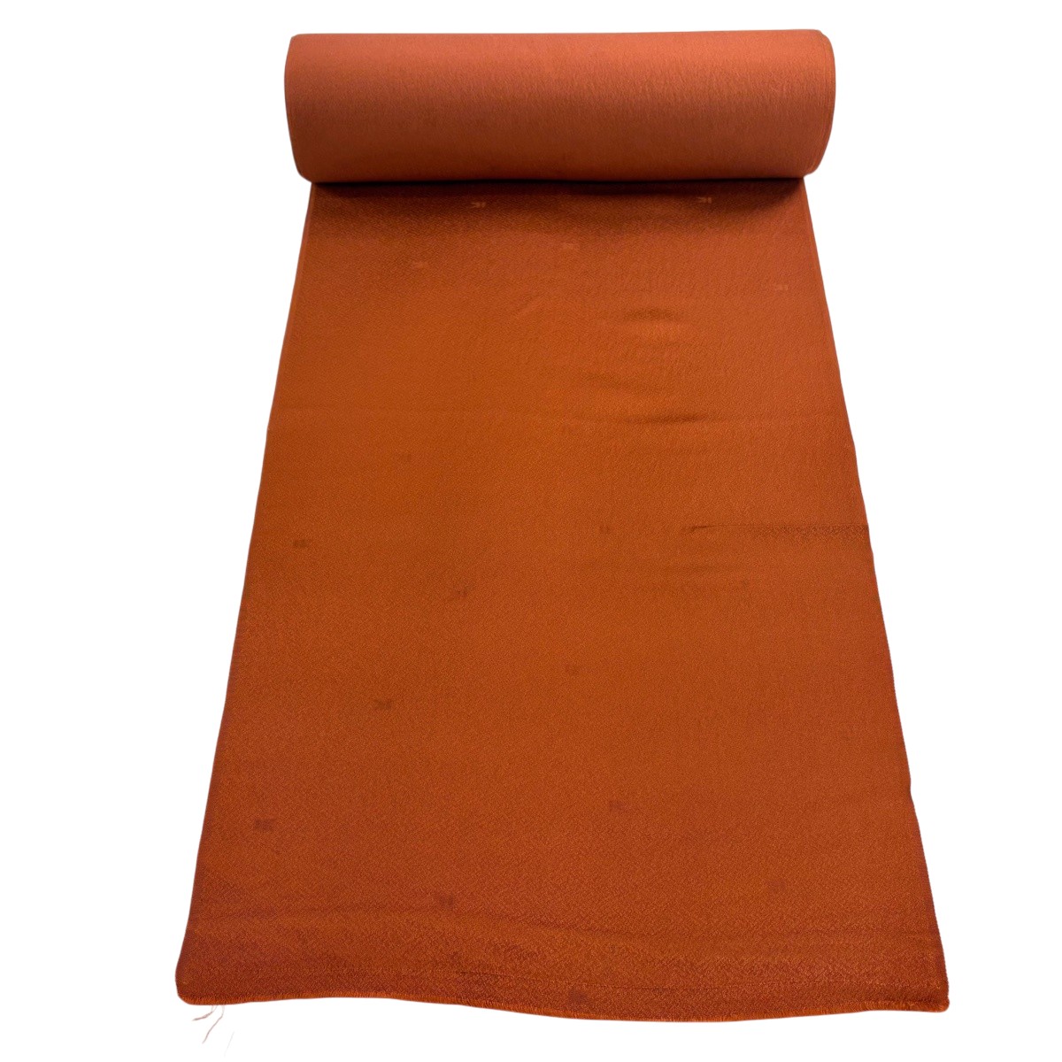 布切れ 秀品 色無地 地紋 赤茶 正絹 【中古】