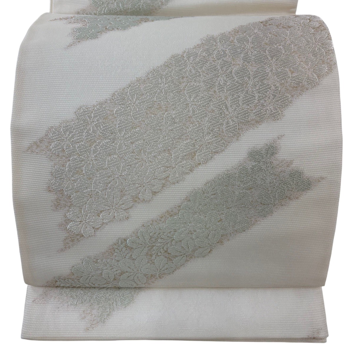 【美品】 袋帯 名篇 夏帯 絽 桜 萩 金通し 唐織 皮膚軟化剤 六通 正絹 【中古】