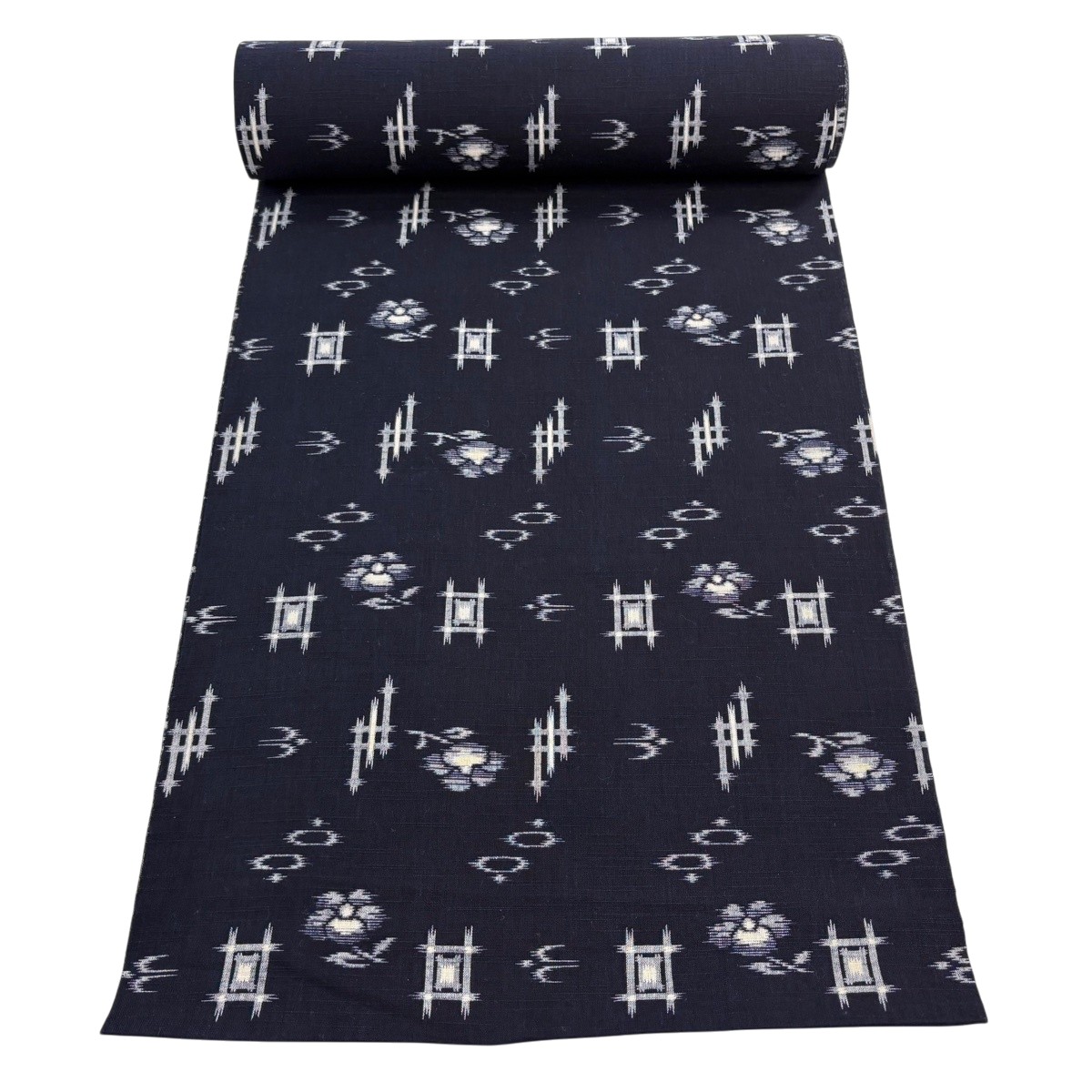 布切れ 神品 紬 燕 顕花植物 青黒 正絹 【中古】