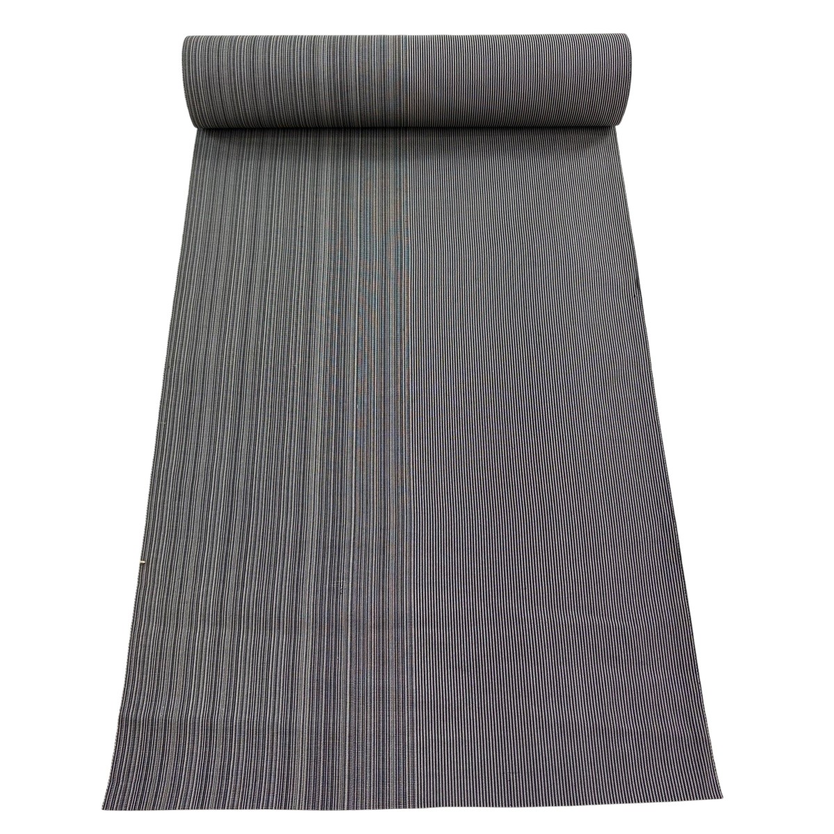 布切れ 秀品 紬 縞 黒灰 正絹 【中古】