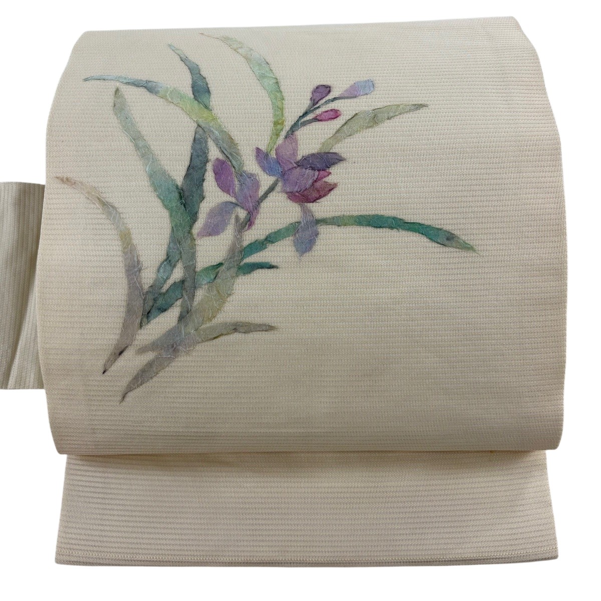 【美品】 名古屋帯 秀品 夏帯 絽 顕花植物 和紙 皮膚軟化剤 正絹 【中古】