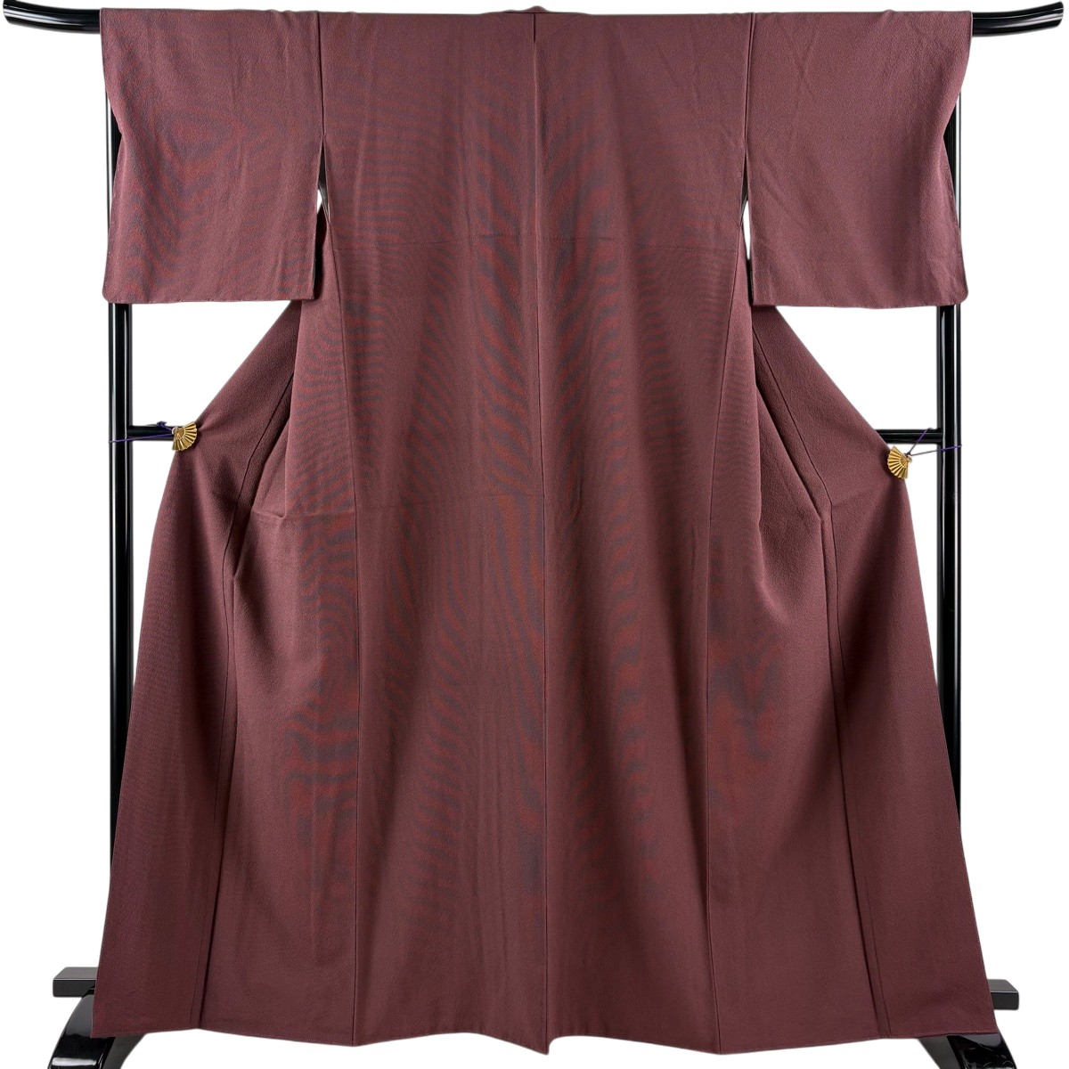 【美品】 日本の首都小紋 身の丈164珊 裄丈68珊 L 袷 毛万筋 赤紫 正絹 秀品 【中古】