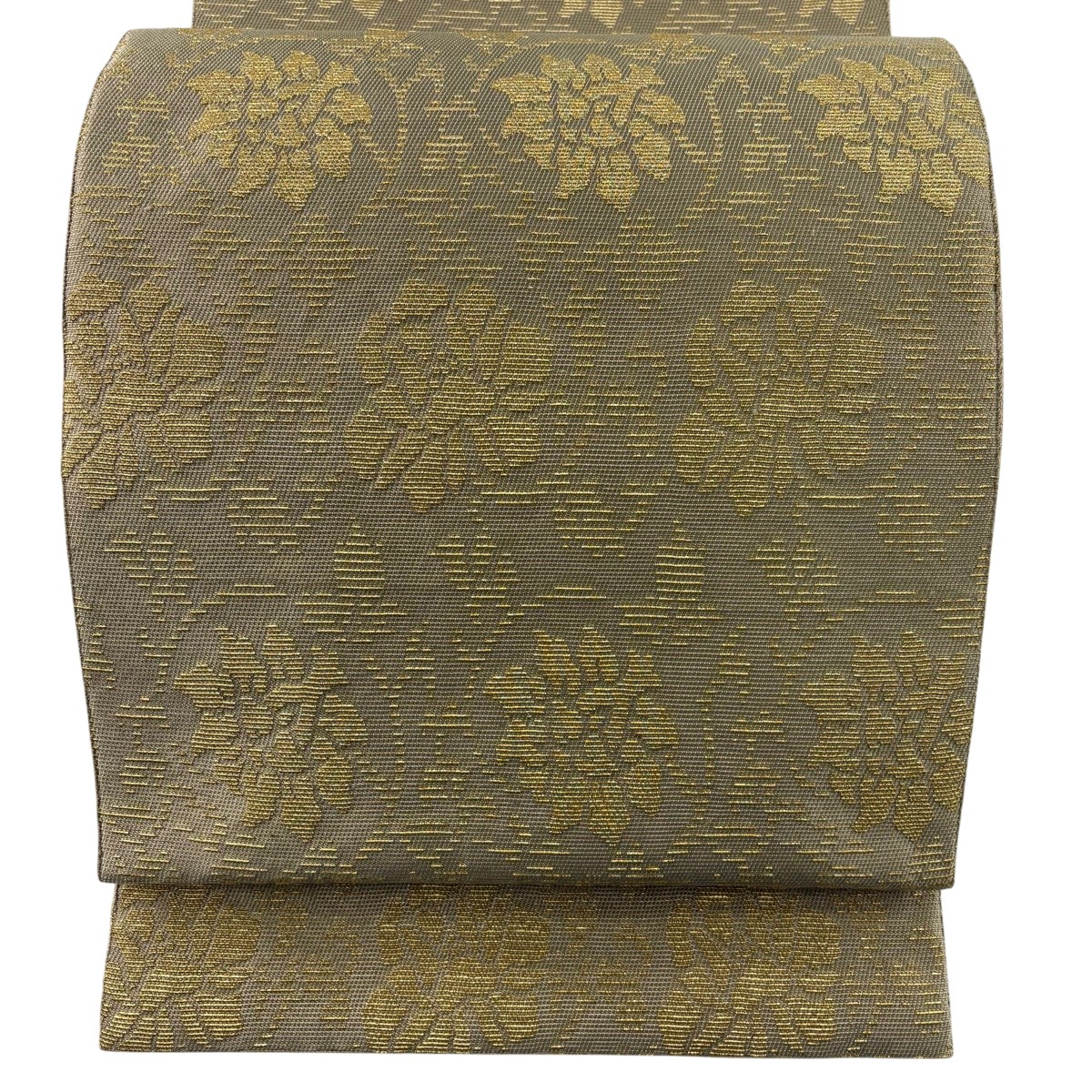 【美品】 袋帯 名曲 花唐草 金糸 金色 六通 正絹 【中古】