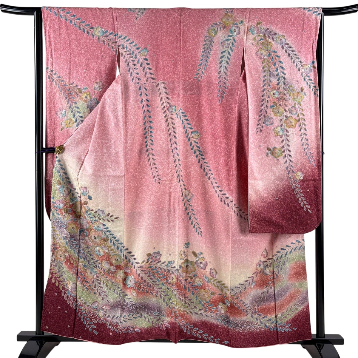 【美品】 振袖 身丈159cm 裄丈65cm M 袷 辻が花 金彩 ぼかし ピンク 正絹 逸品 【中古】 msp30｜バイセル 店 15,895円