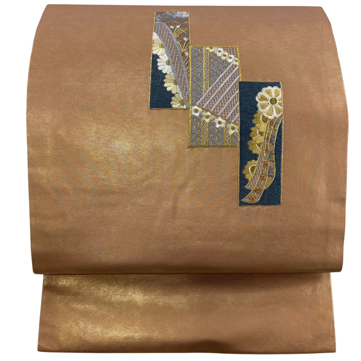 【美品】 名古屋帯 秀品 短冊 草花 金糸 箔 金色 正絹 【中古】｜バイセル 店