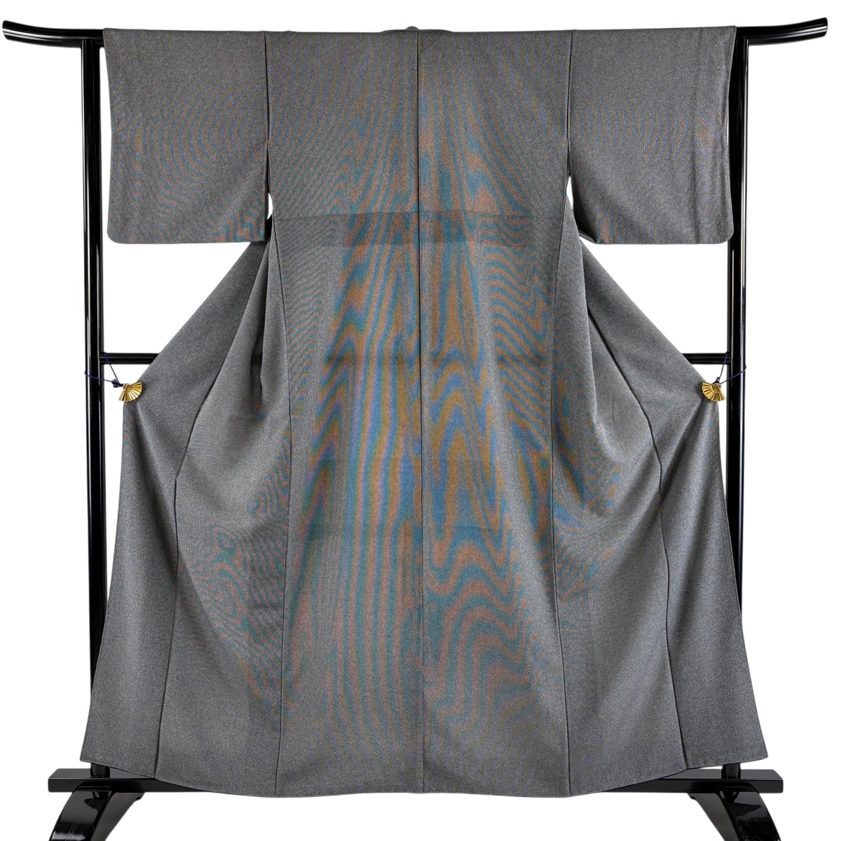【美品】 江戸小紋 身丈159cm 裄丈63.5cm S 袷 万筋 黒灰 正絹 逸品 【中古】 msp30|バイセル 店