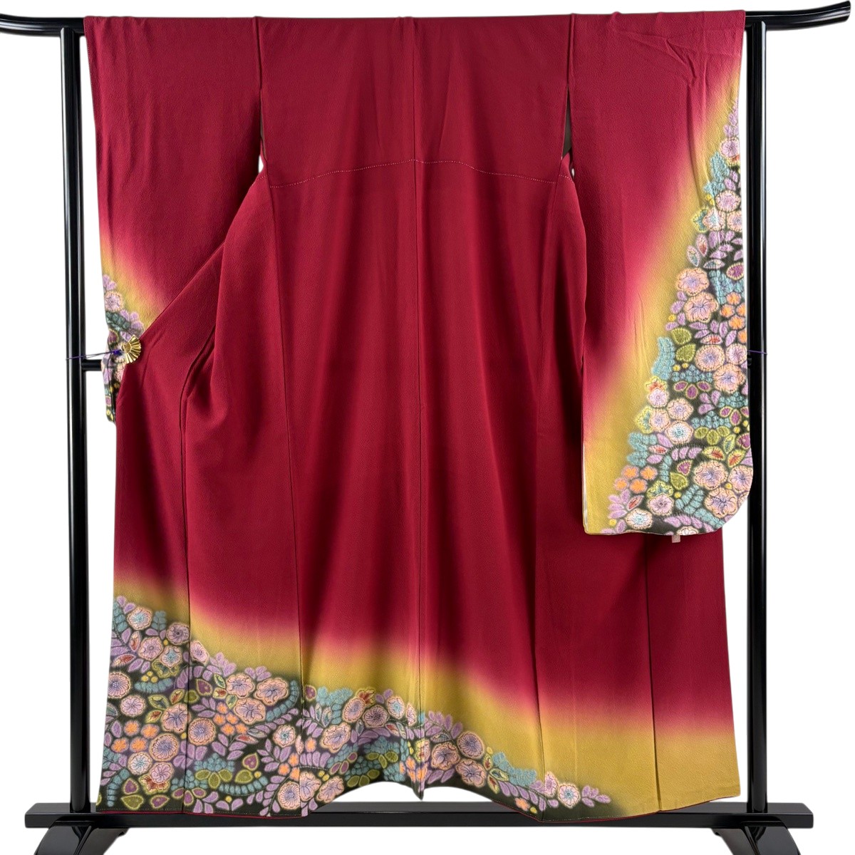 【美品】 振袖 身丈155cm 裄丈63.5cm S 袷 落款あり 辻が花 ぼかし 赤 正絹 秀品 【中古】｜バイセル 店